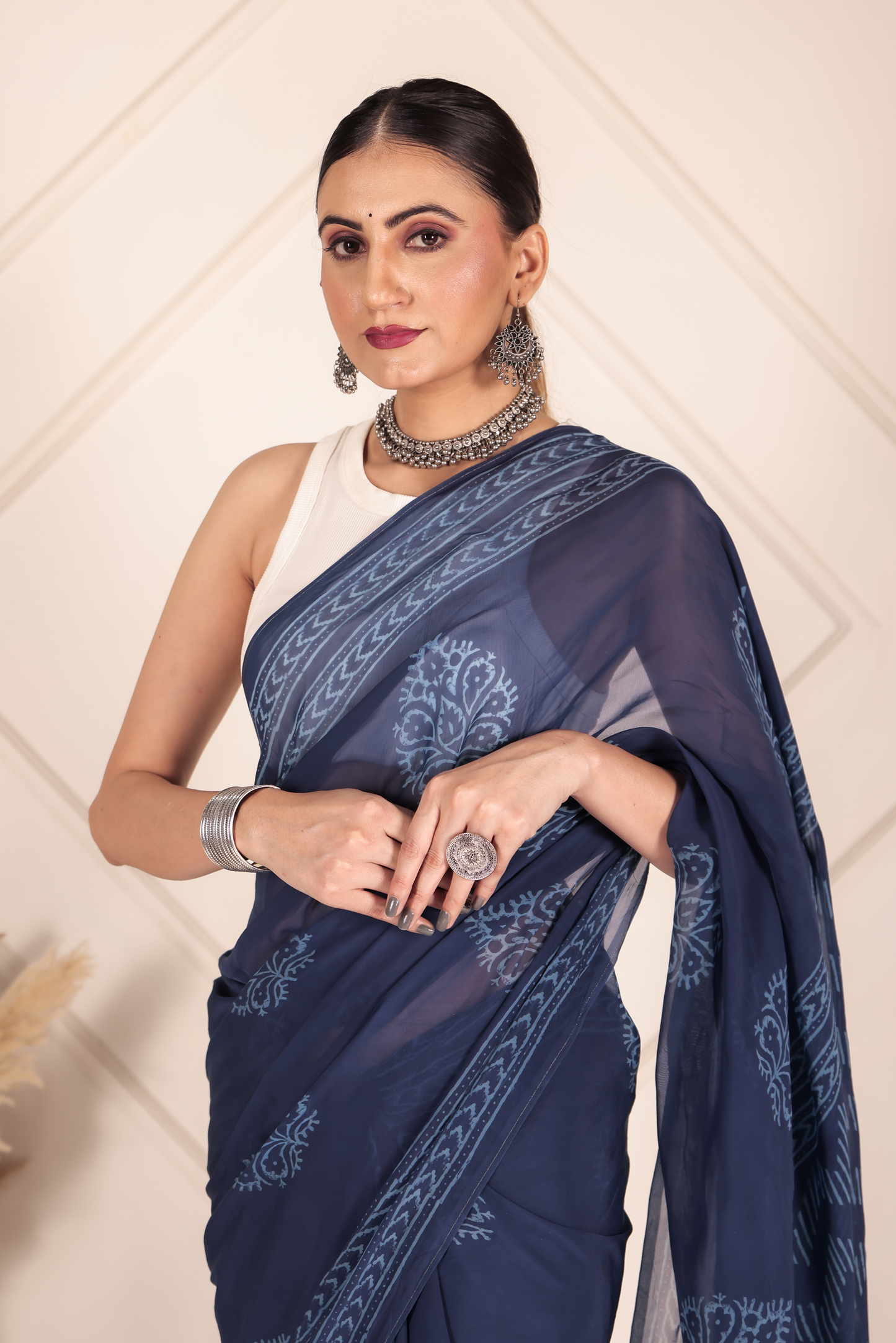 Premium Blue Organza Saree