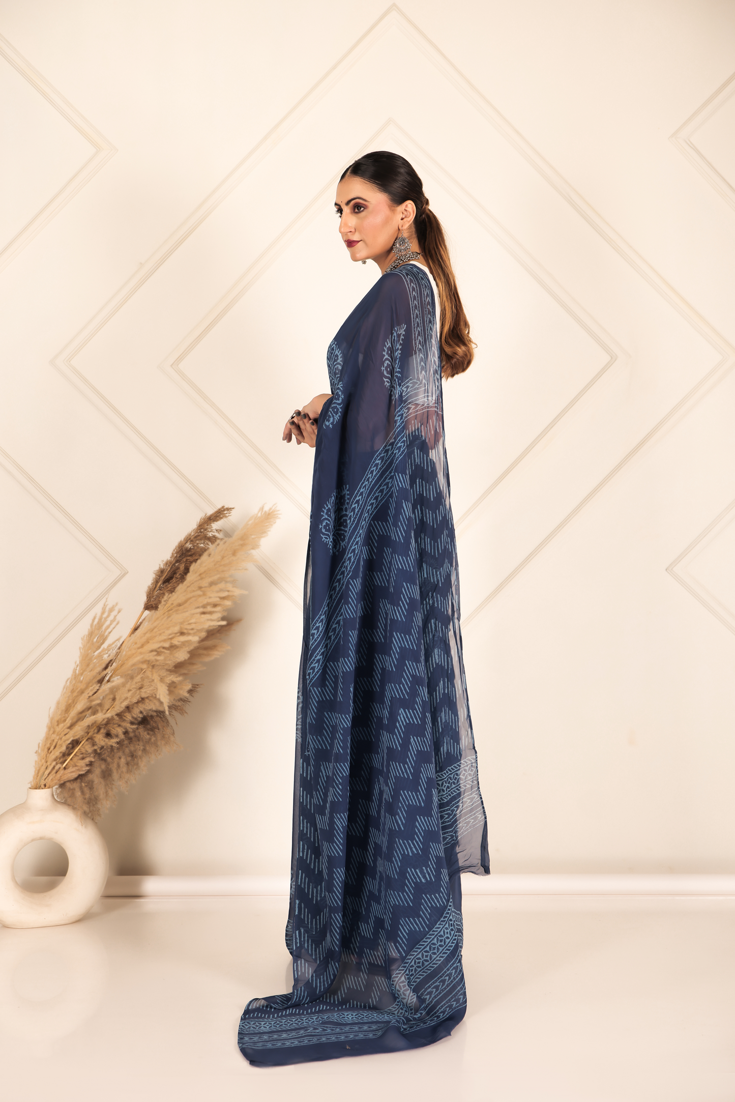 Premium Blue Organza Saree