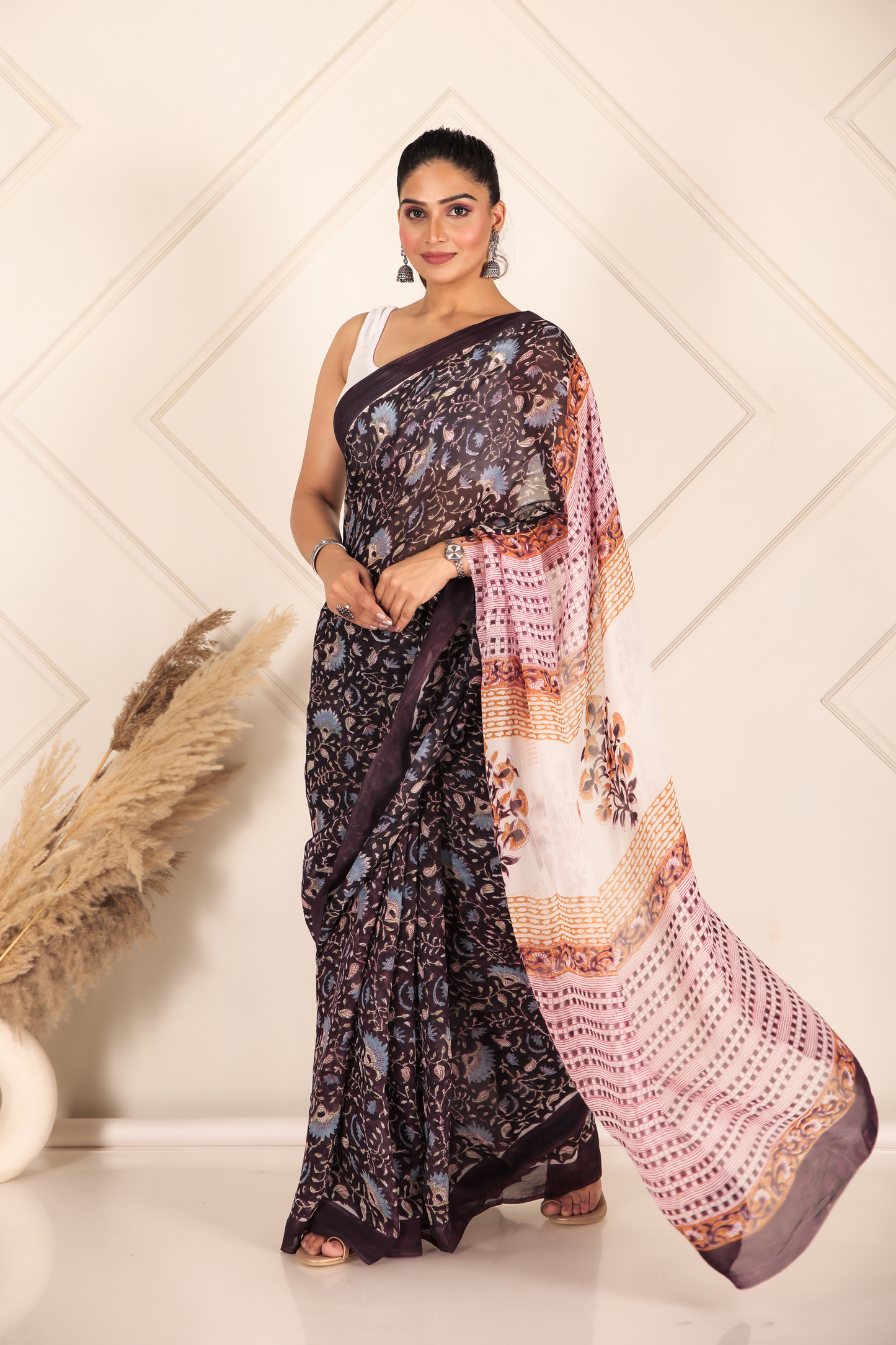 Premium Blue Organza Saree