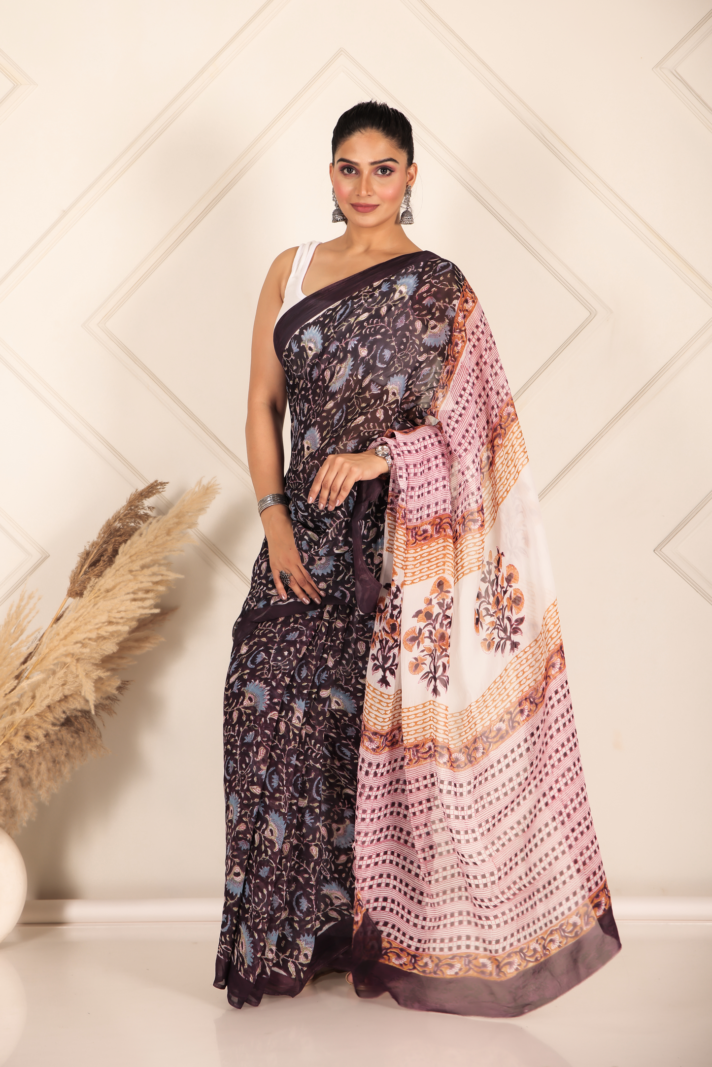 Premium Blue Organza Saree