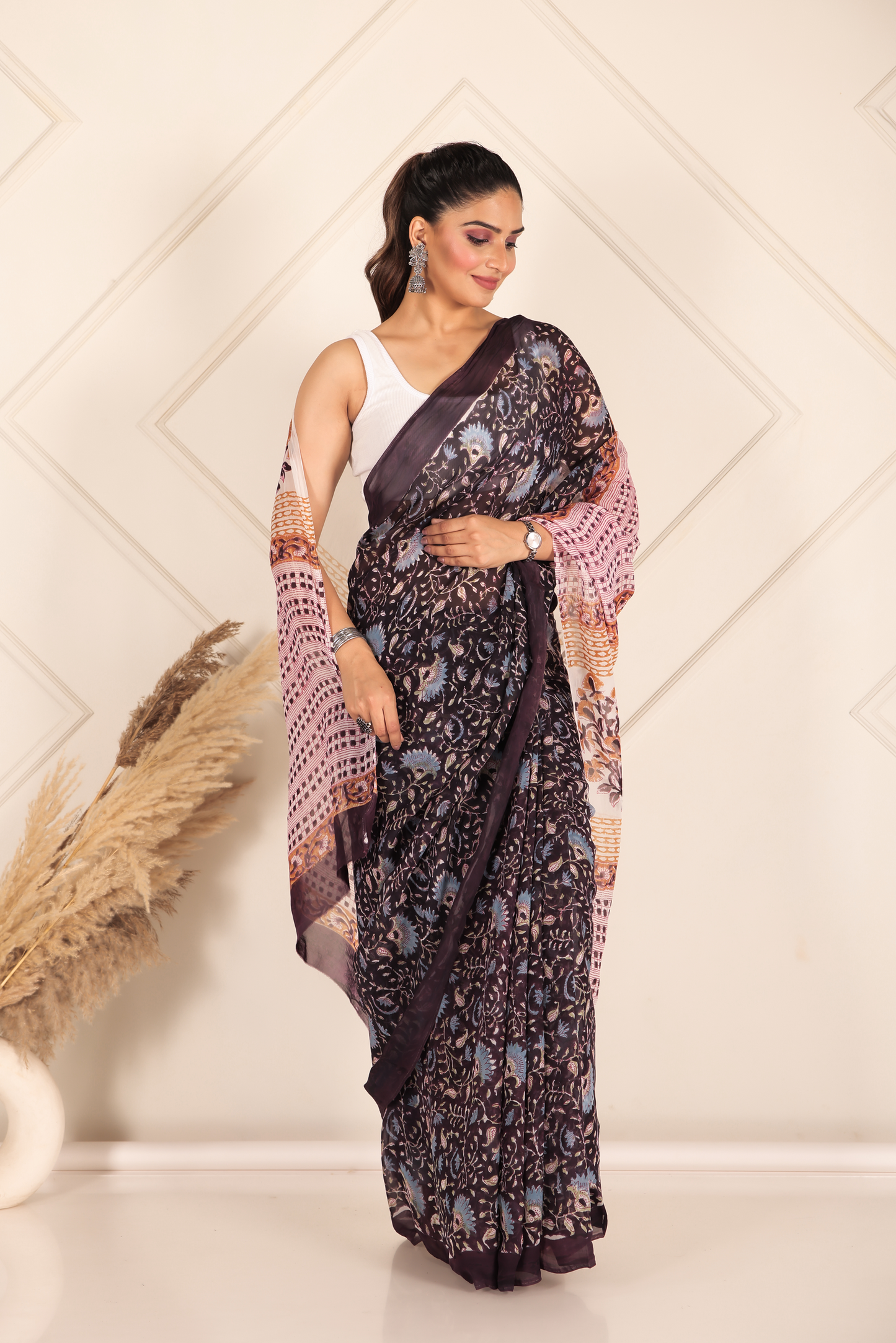 Premium Blue Organza Saree