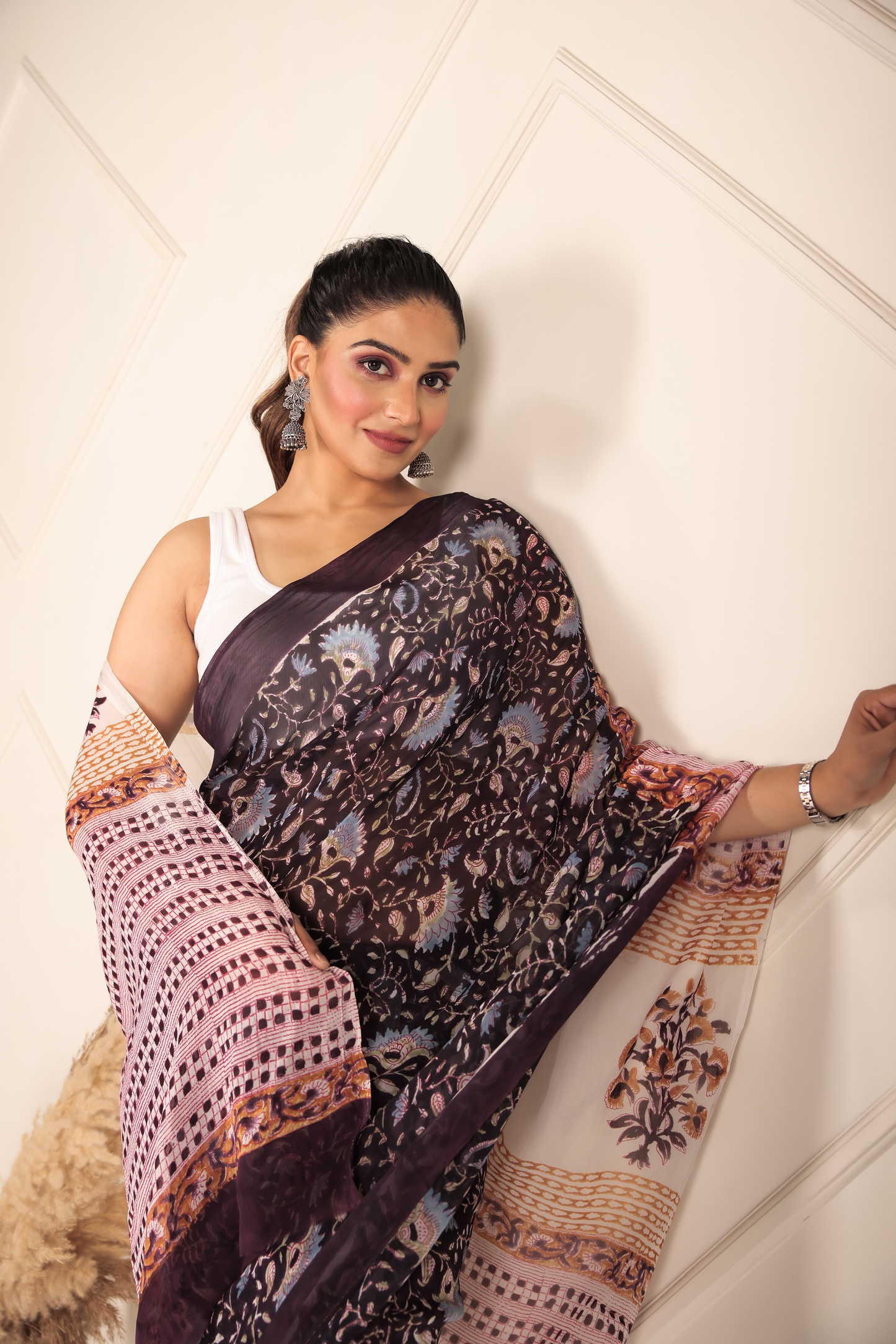 Premium Blue Organza Saree