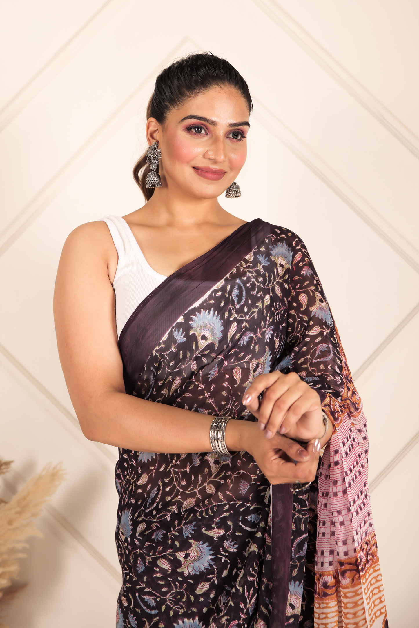 Premium Blue Organza Saree