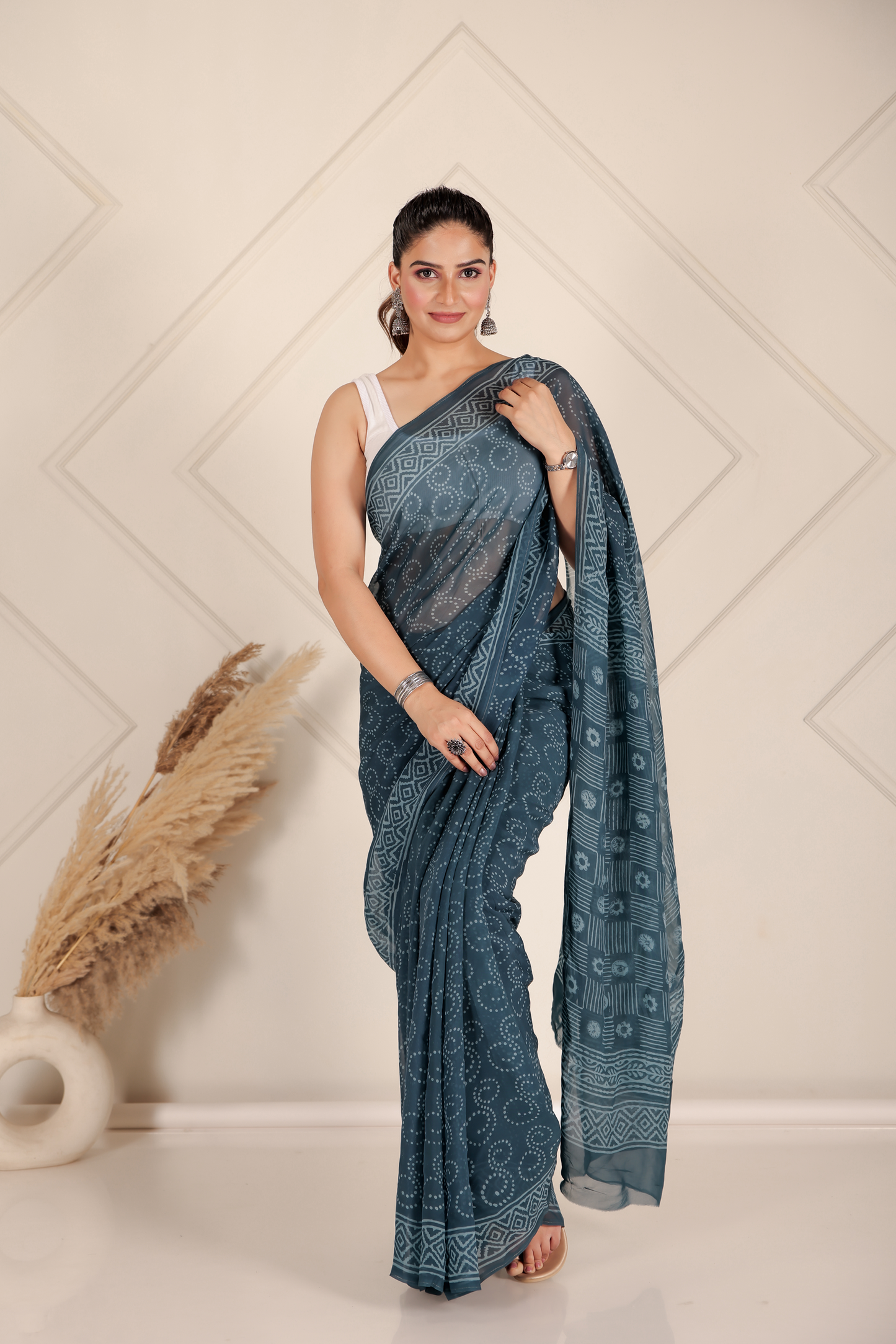 Premium Blue Organza Saree