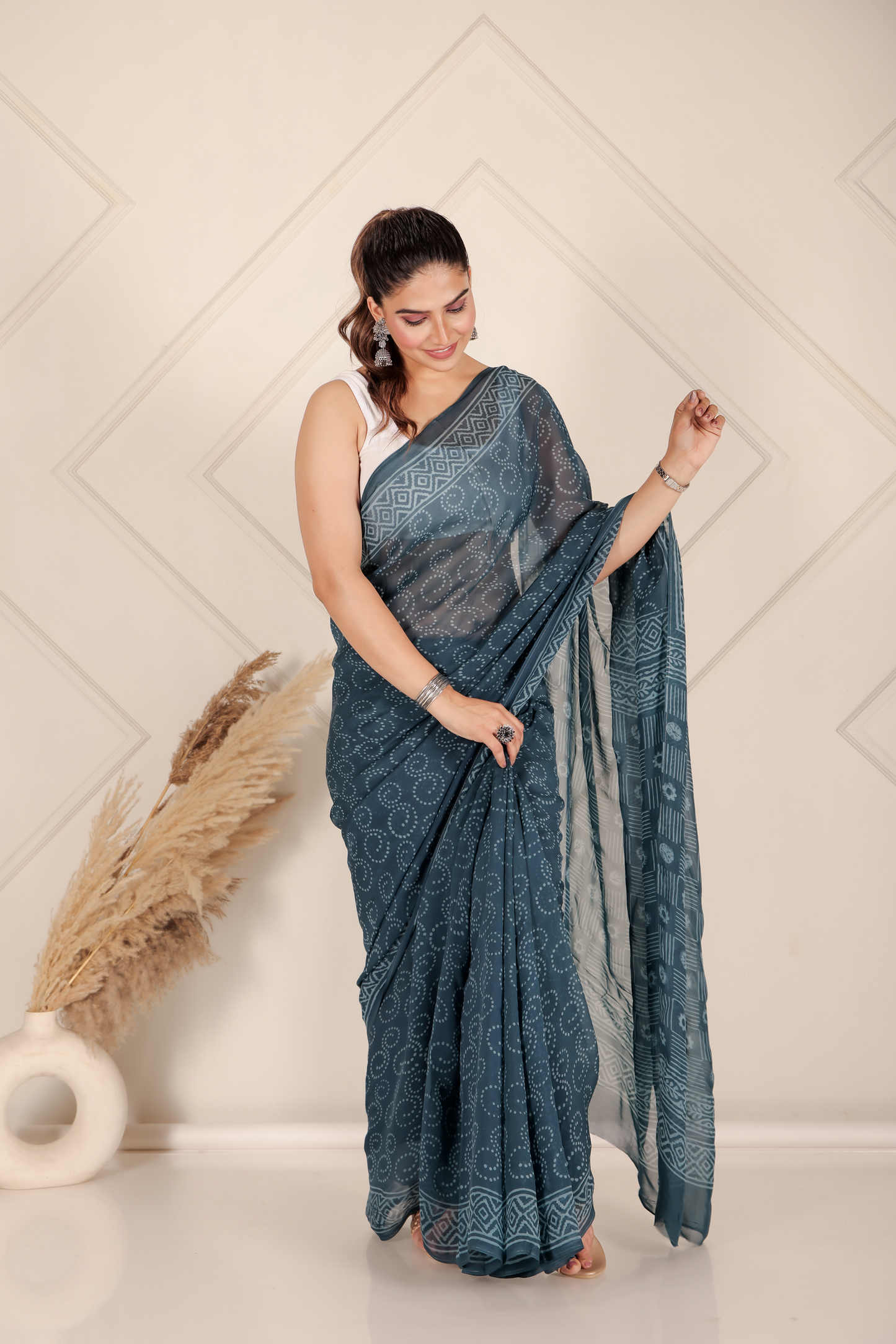Premium Blue Organza Saree