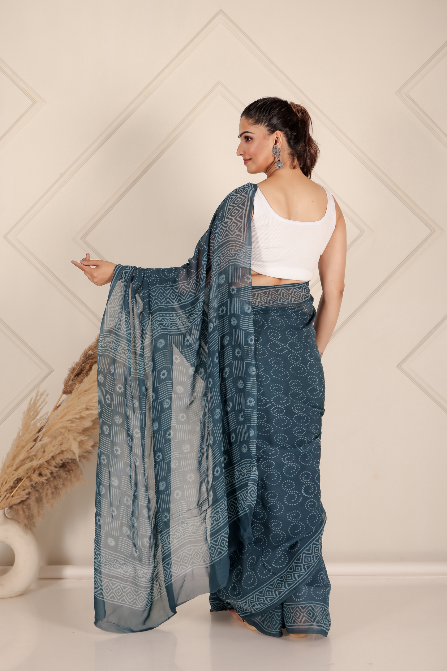 Premium Blue Organza Saree