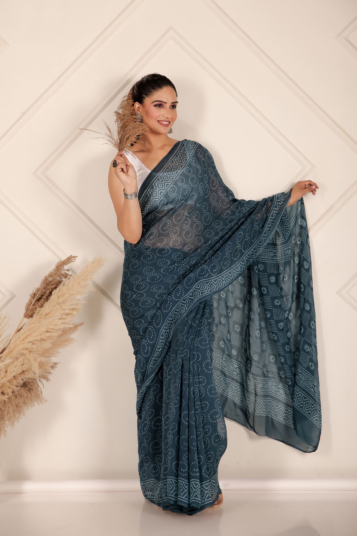 Premium Blue Organza Saree