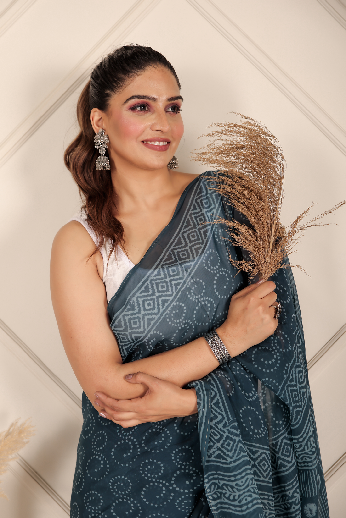 Premium Blue Organza Saree