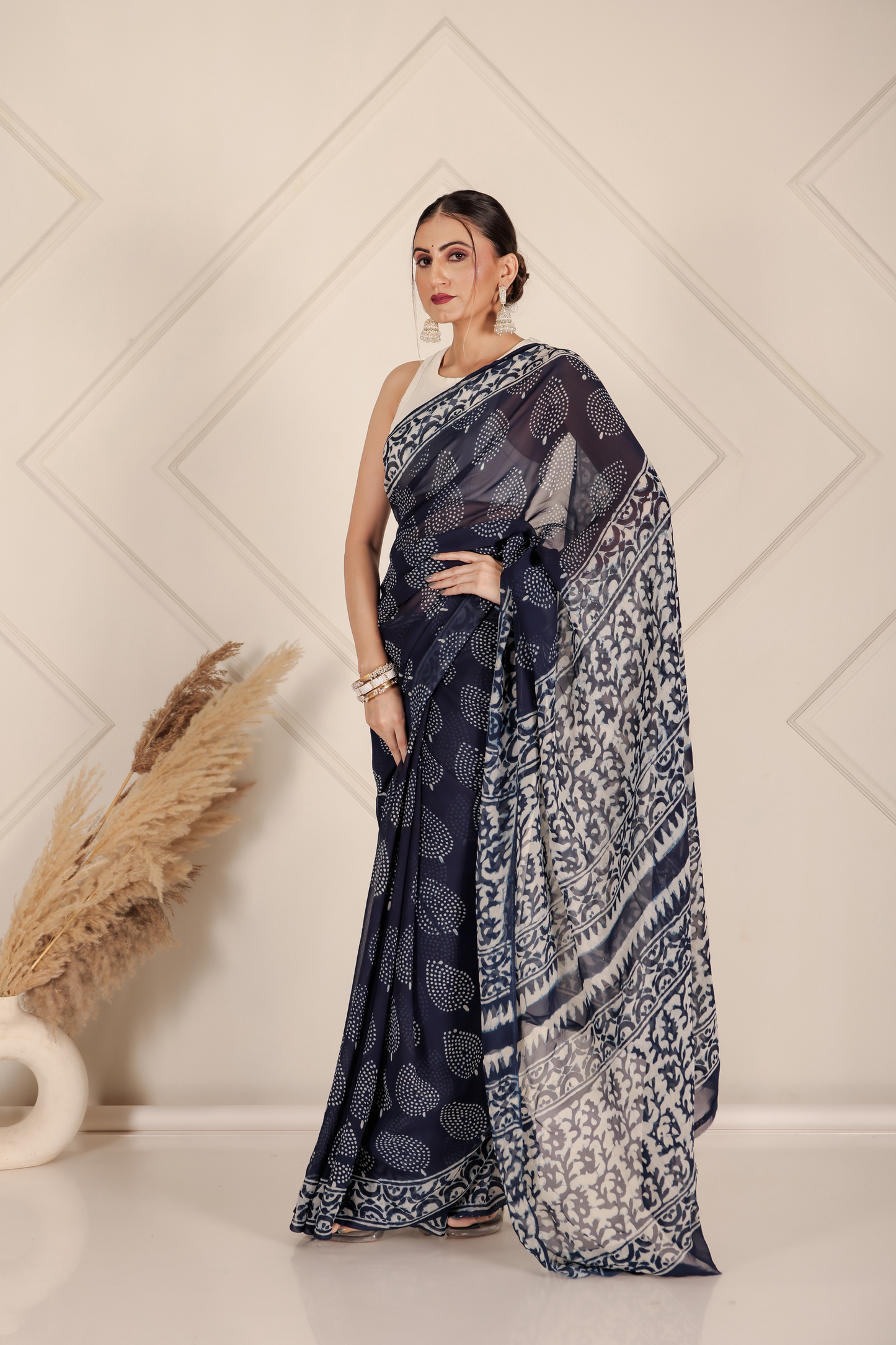 Premium Blue Organza Saree
