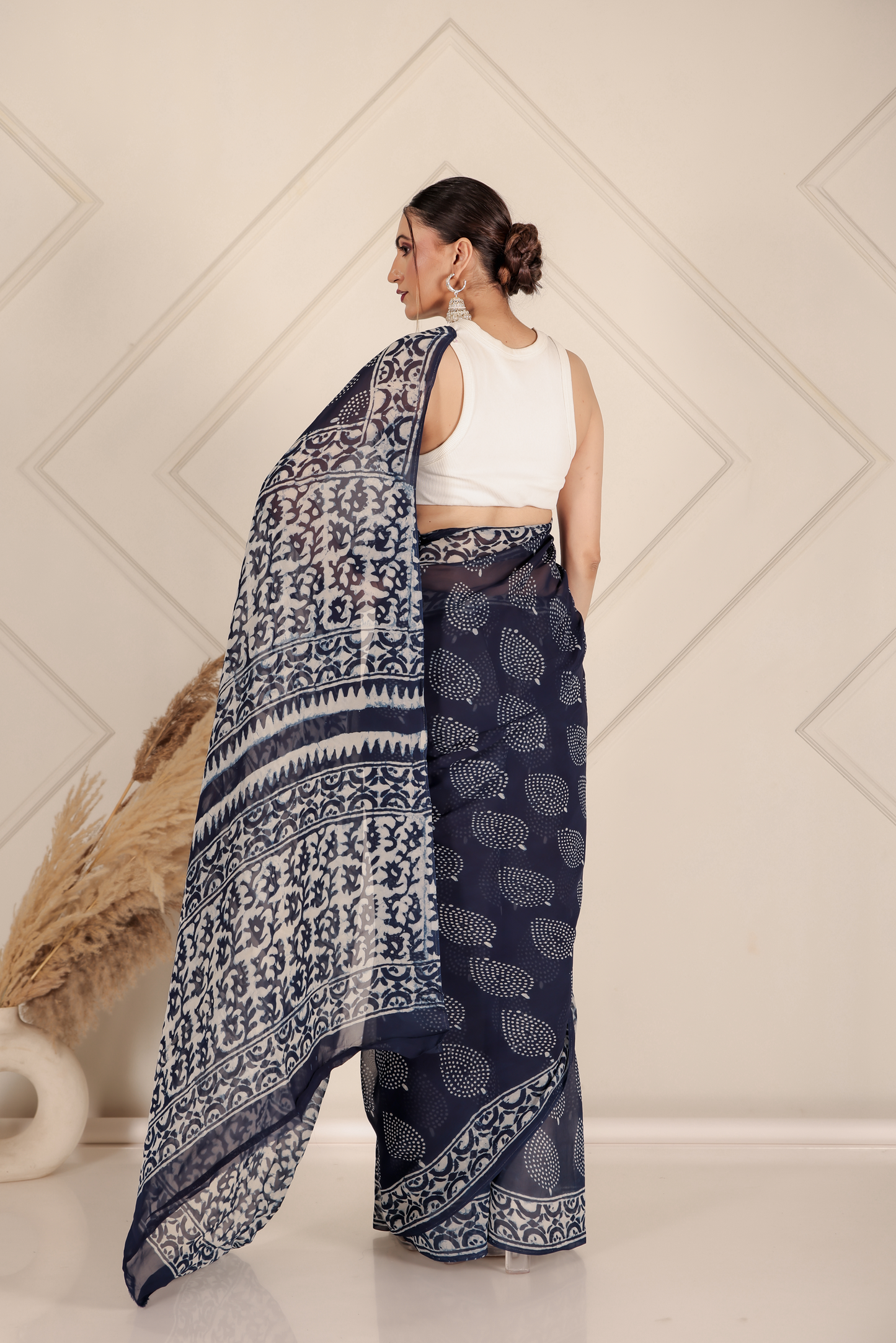 Premium Blue Organza Saree
