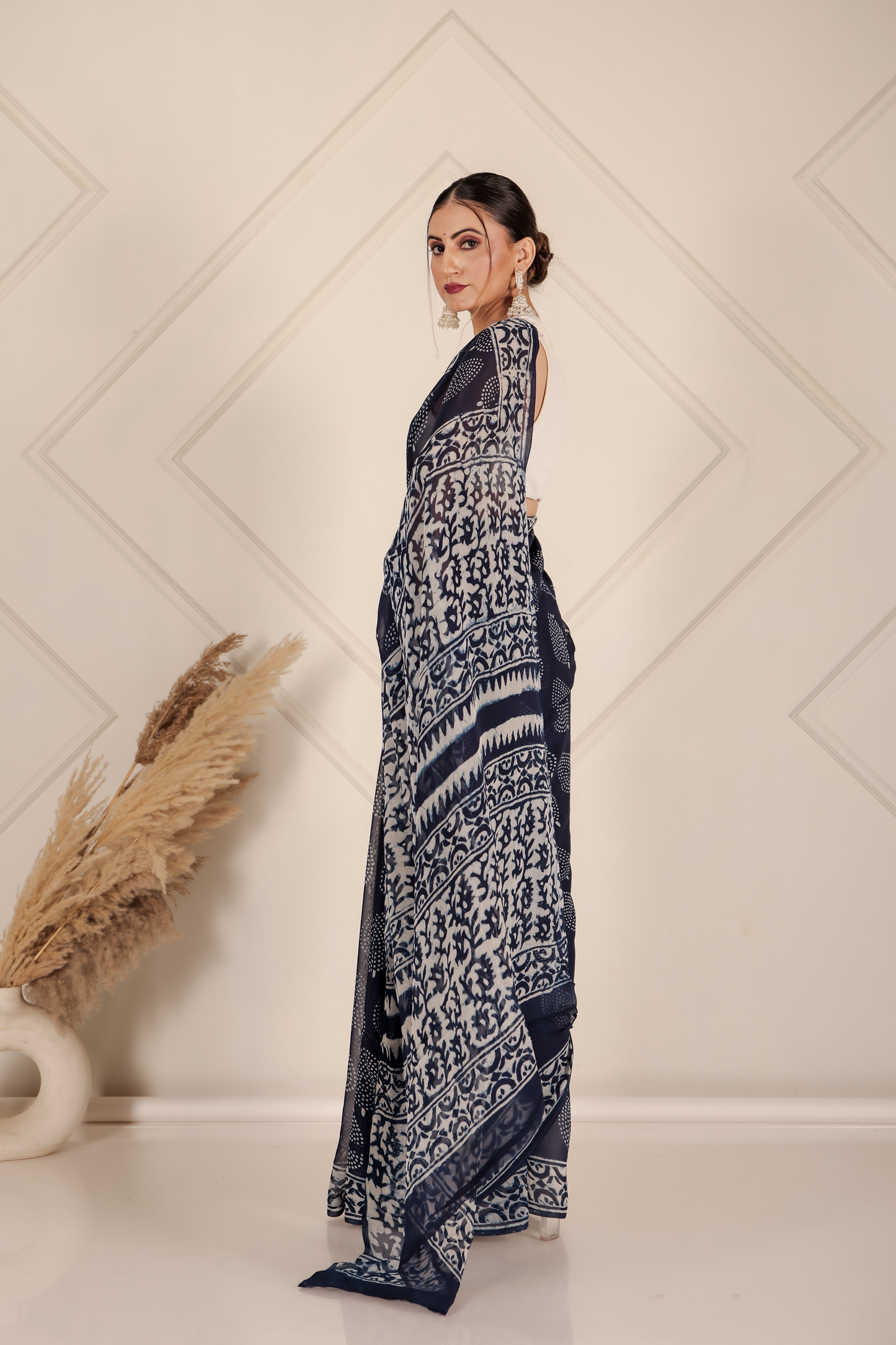 Premium Blue Organza Saree