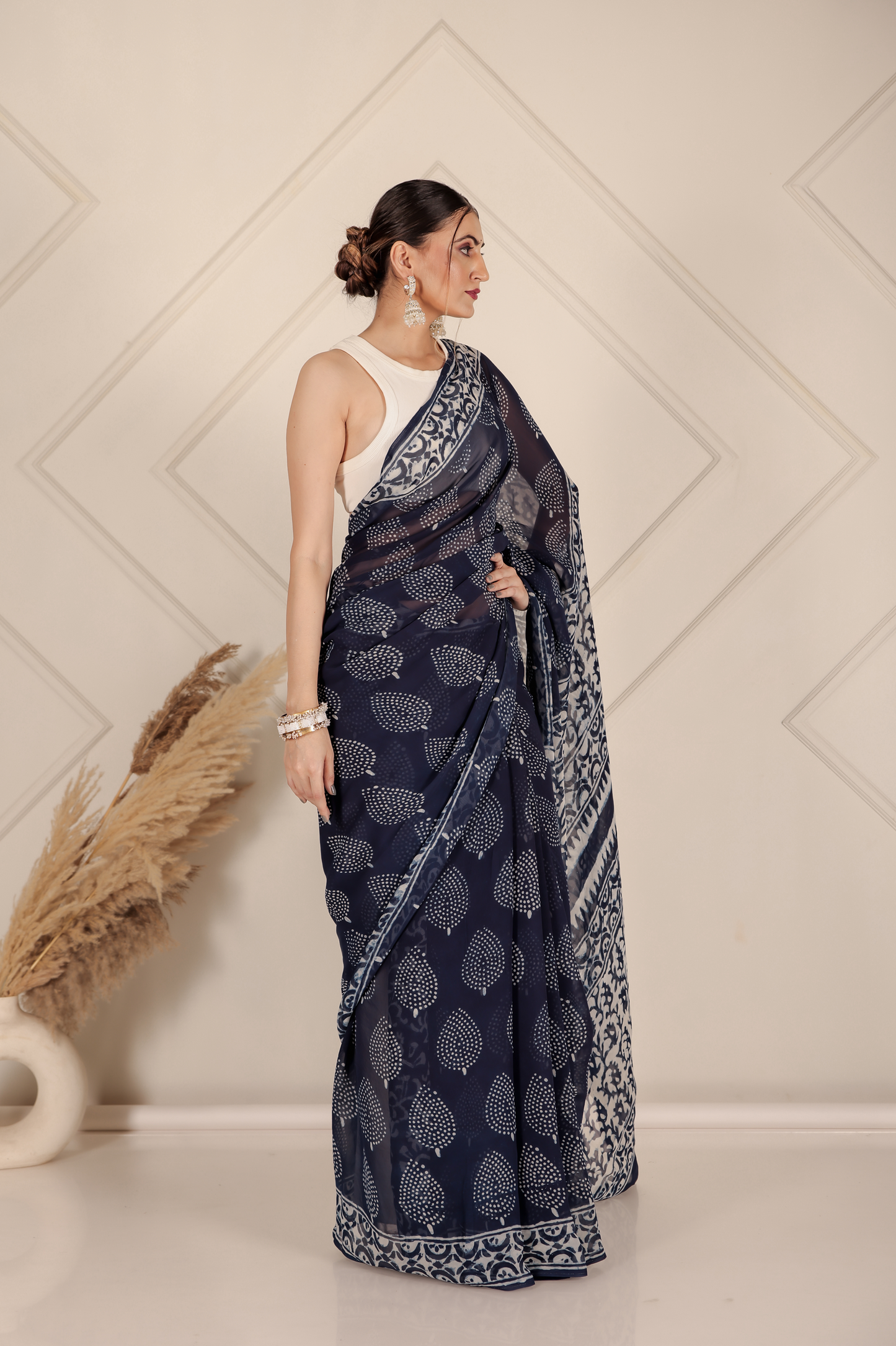 Premium Blue Organza Saree