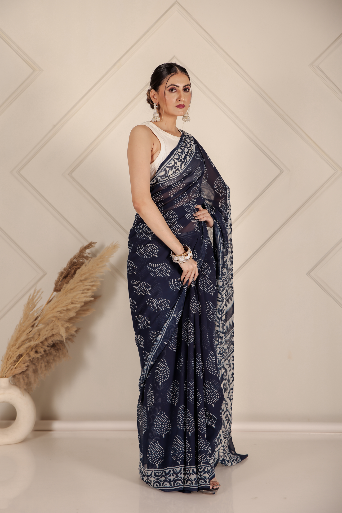 Premium Blue Organza Saree