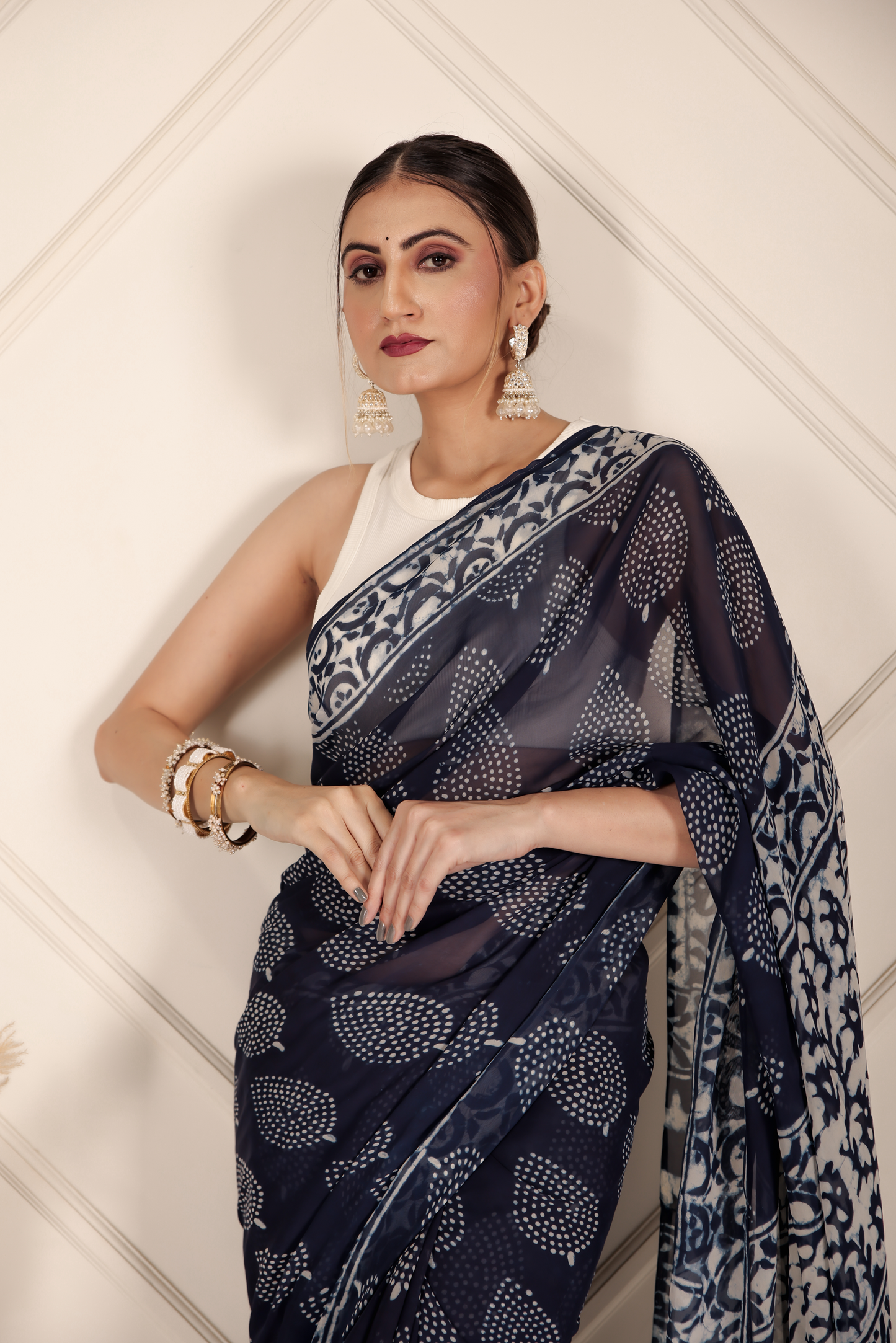 Premium Blue Organza Saree