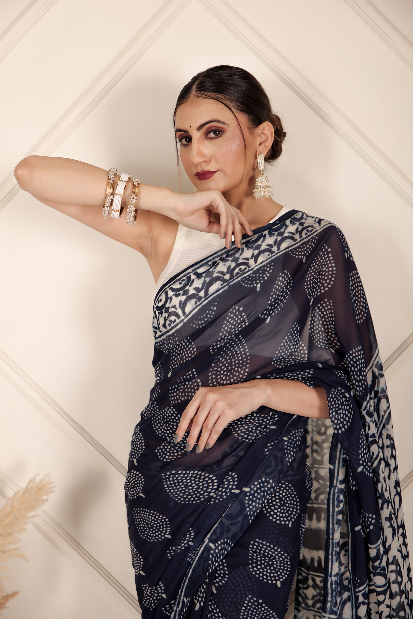Premium Blue Organza Saree
