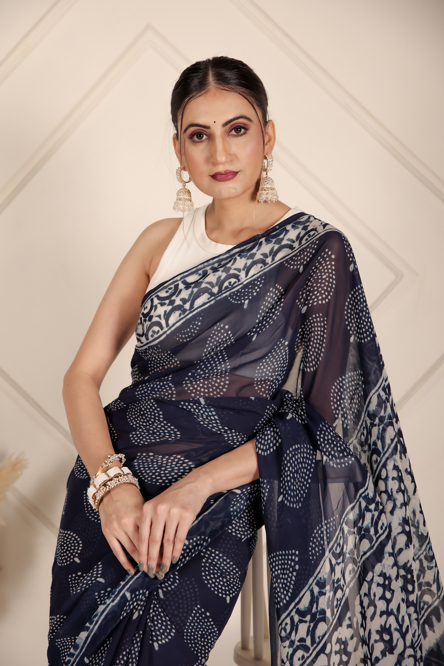 Premium Blue Organza Saree