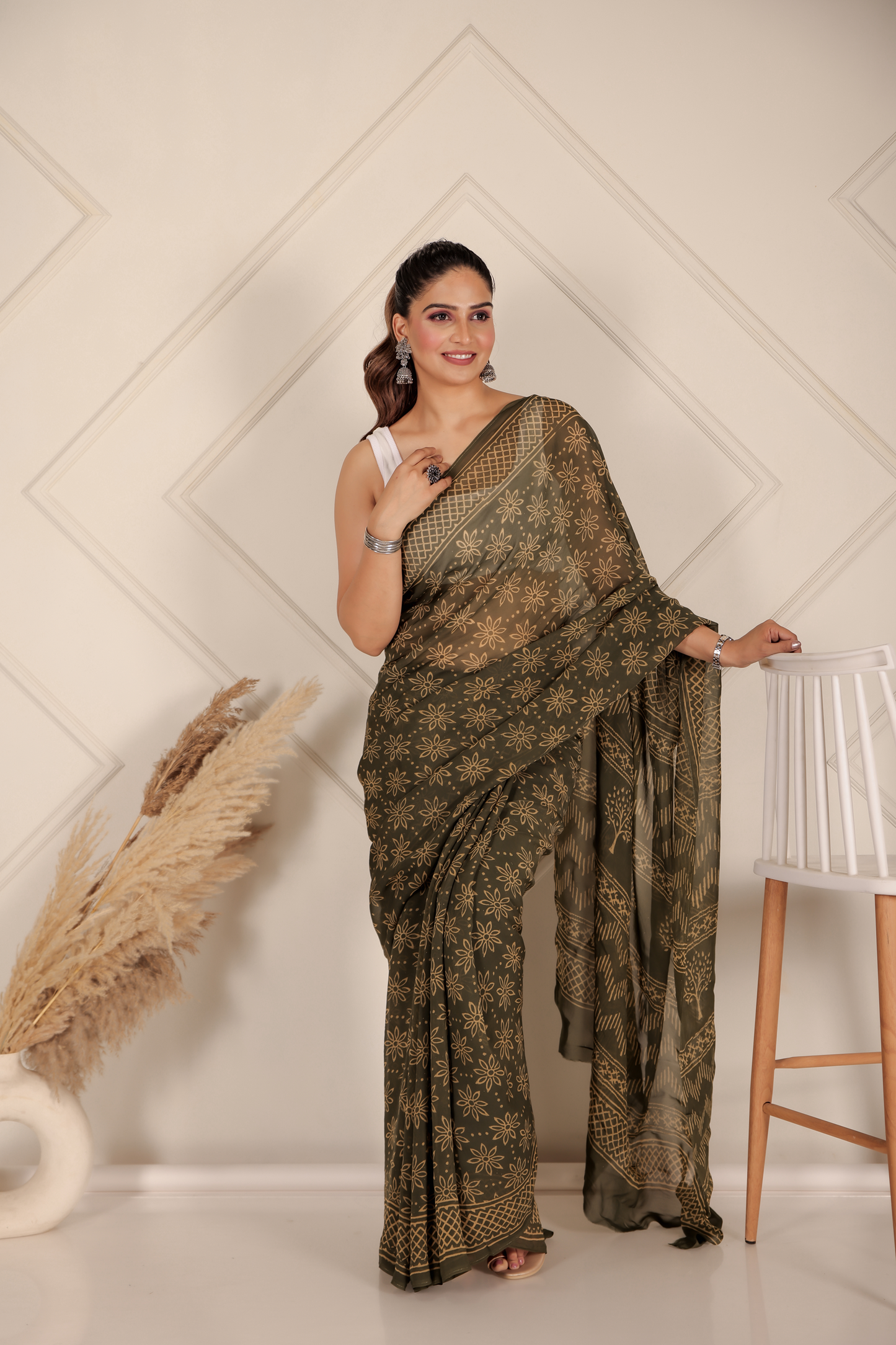 Premium Green Organza Saree