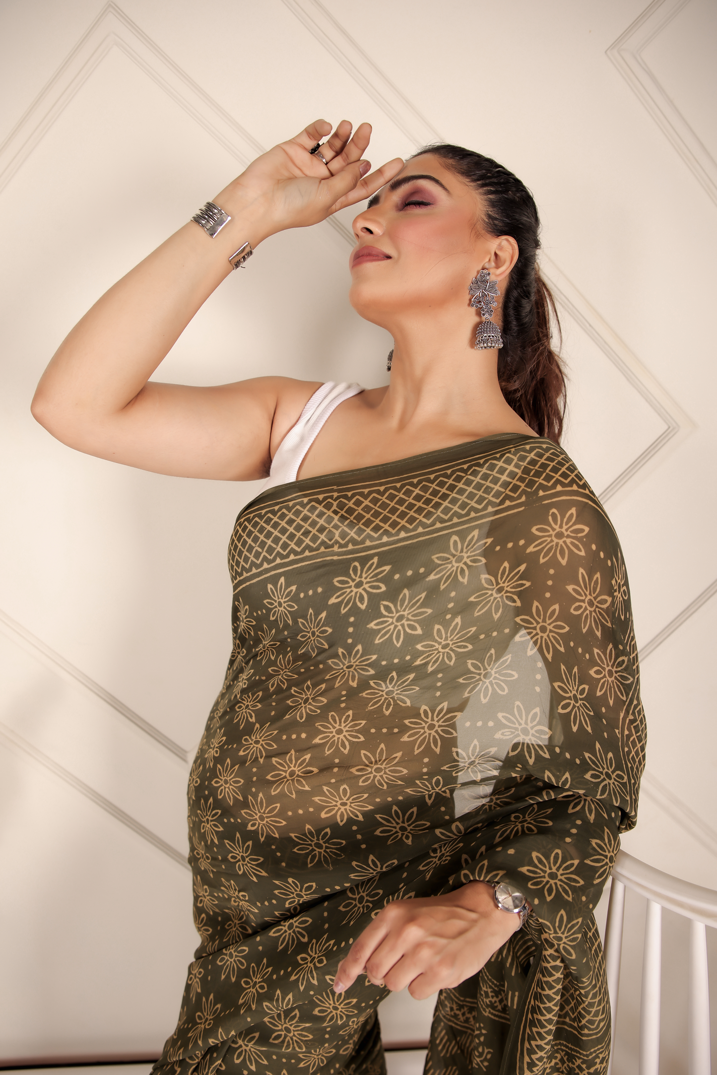 Premium Green Organza Saree