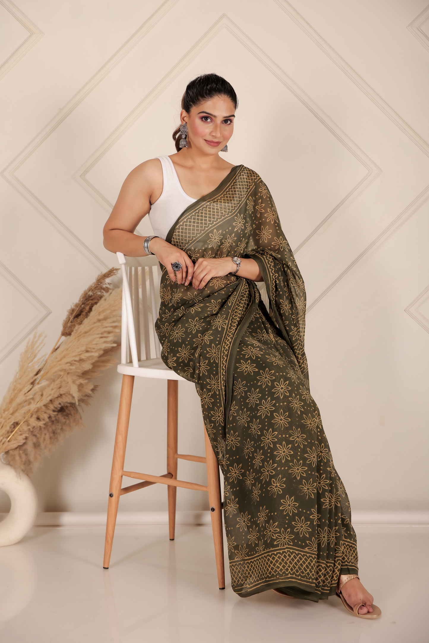 Premium Green Organza Saree