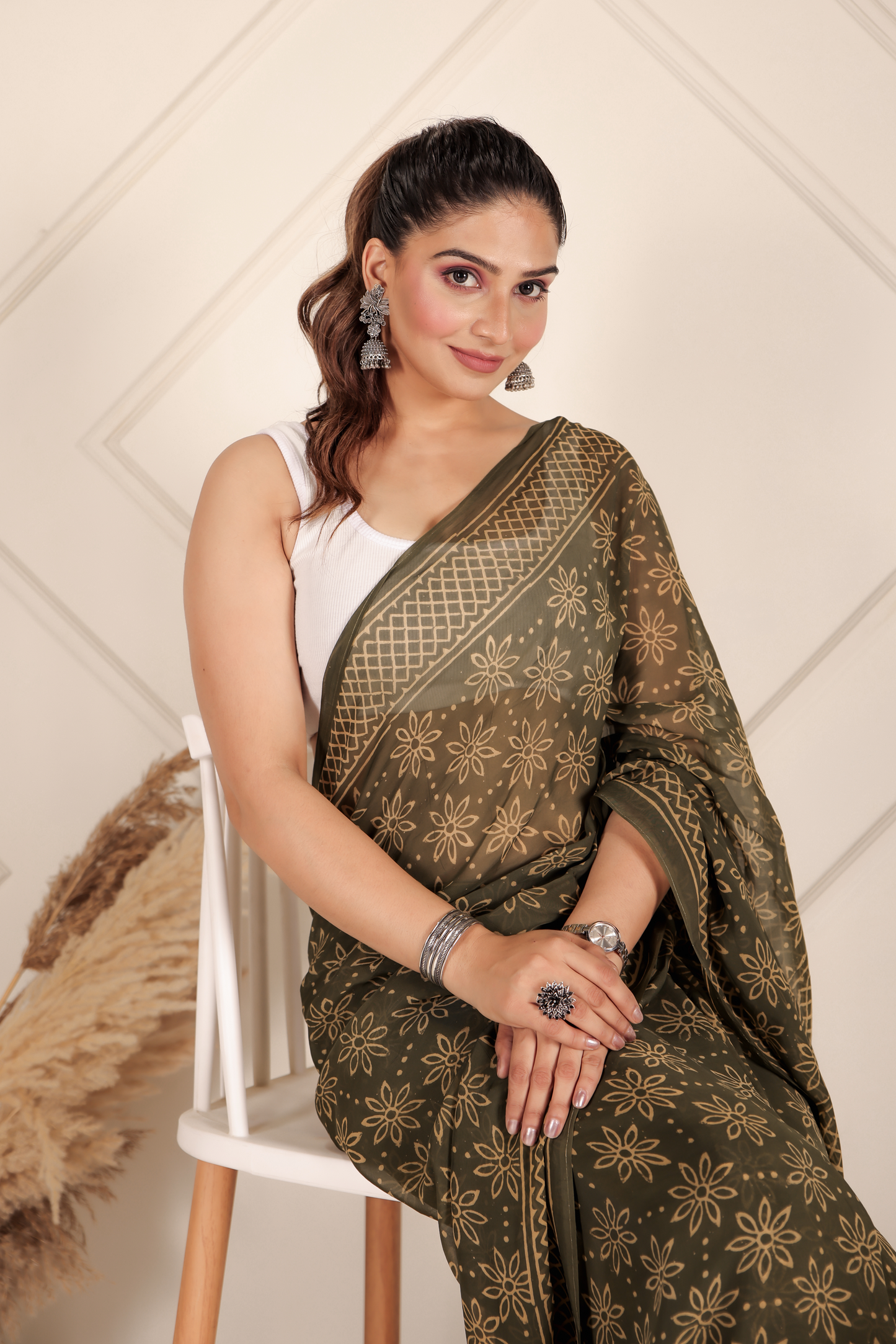 Premium Green Organza Saree