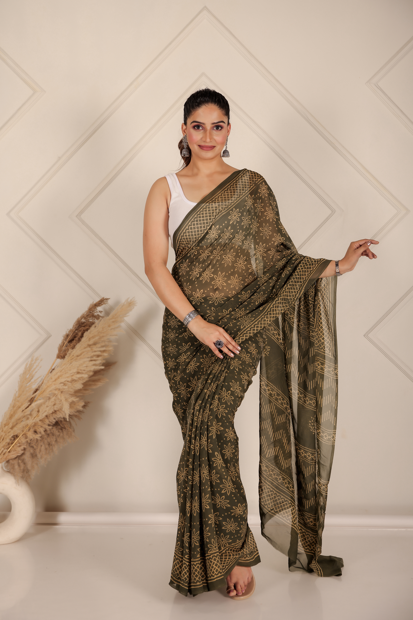 Premium Green Organza Saree