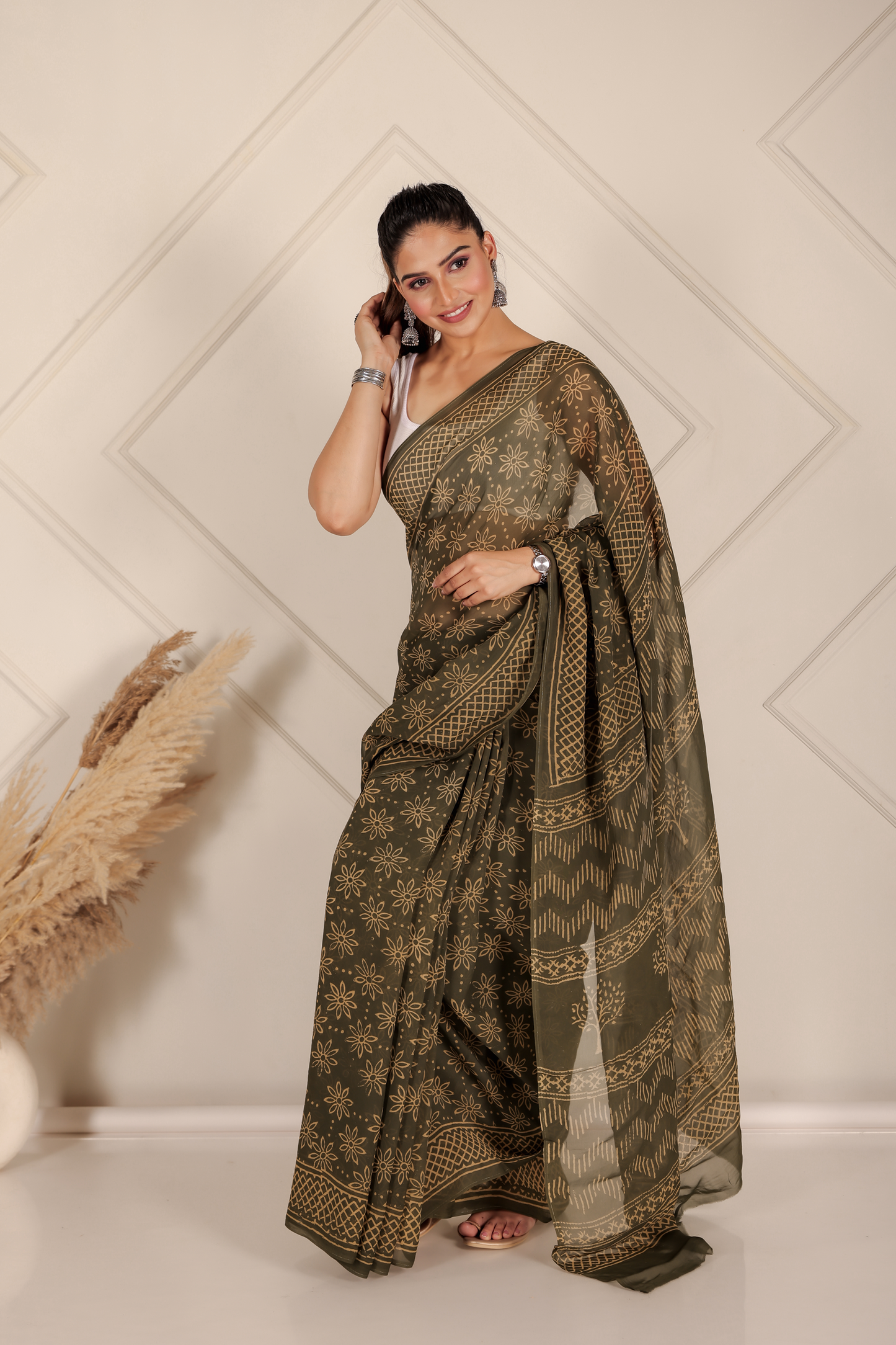 Premium Green Organza Saree