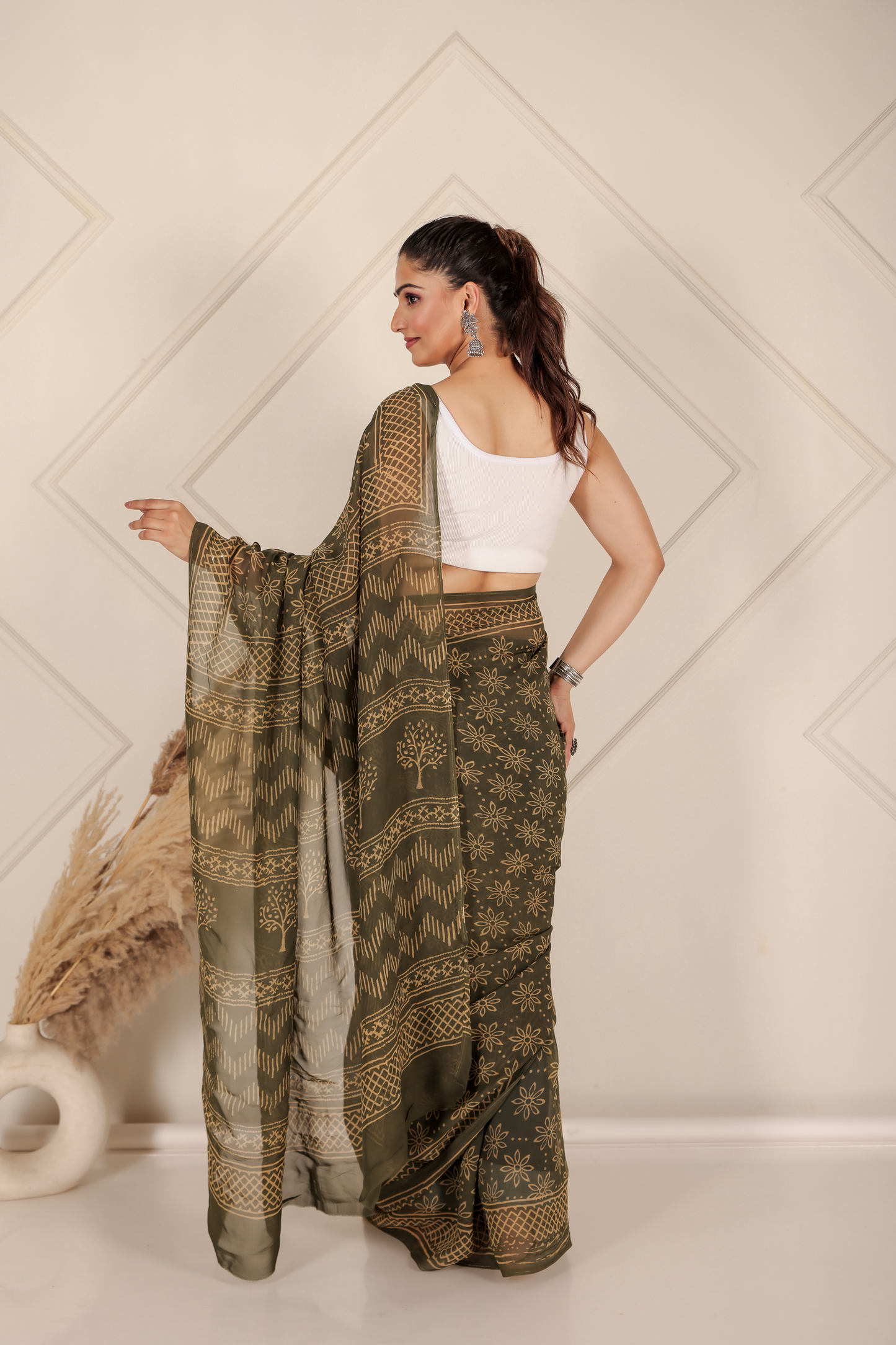 Premium Green Organza Saree