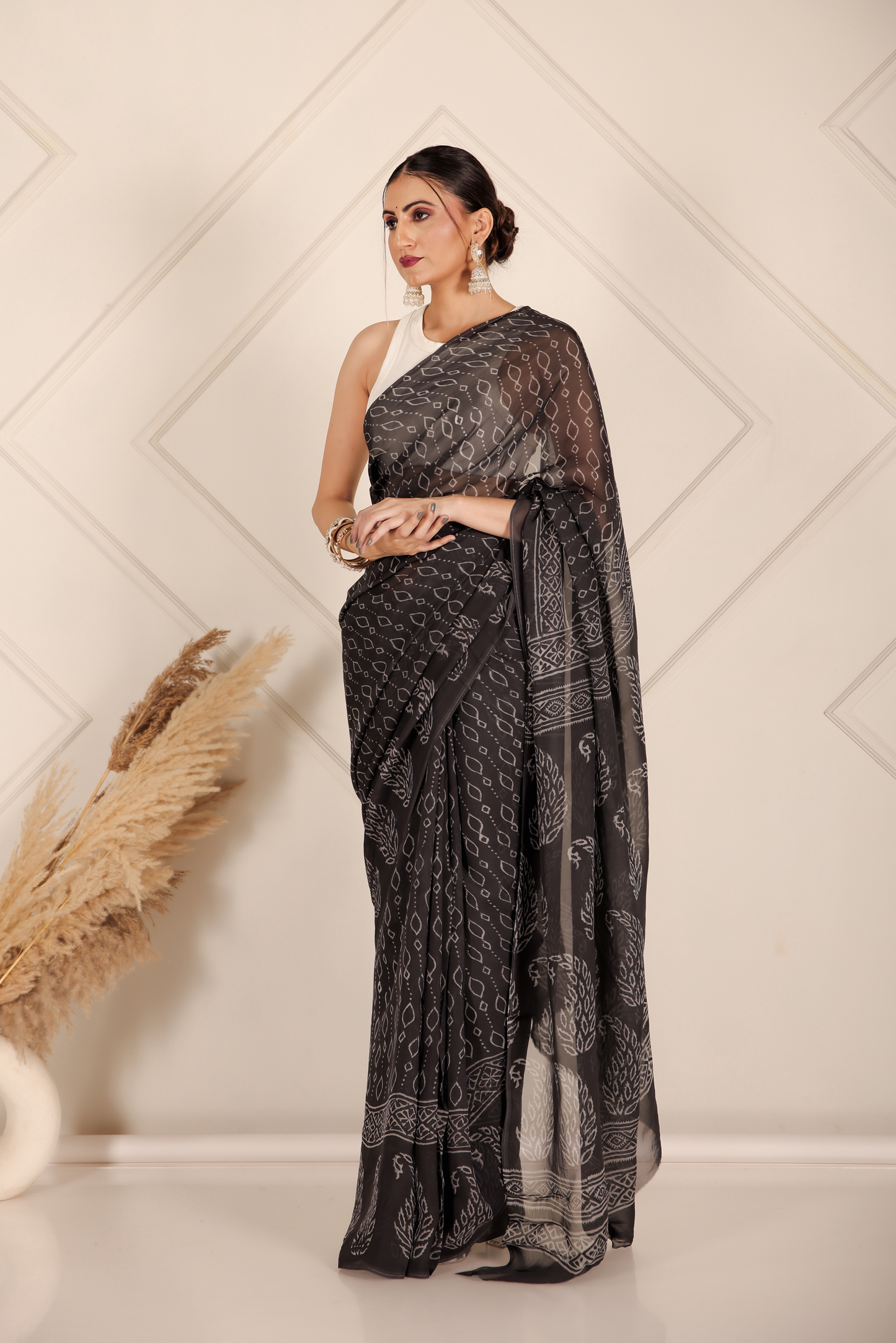 Premium Black Organza Saree