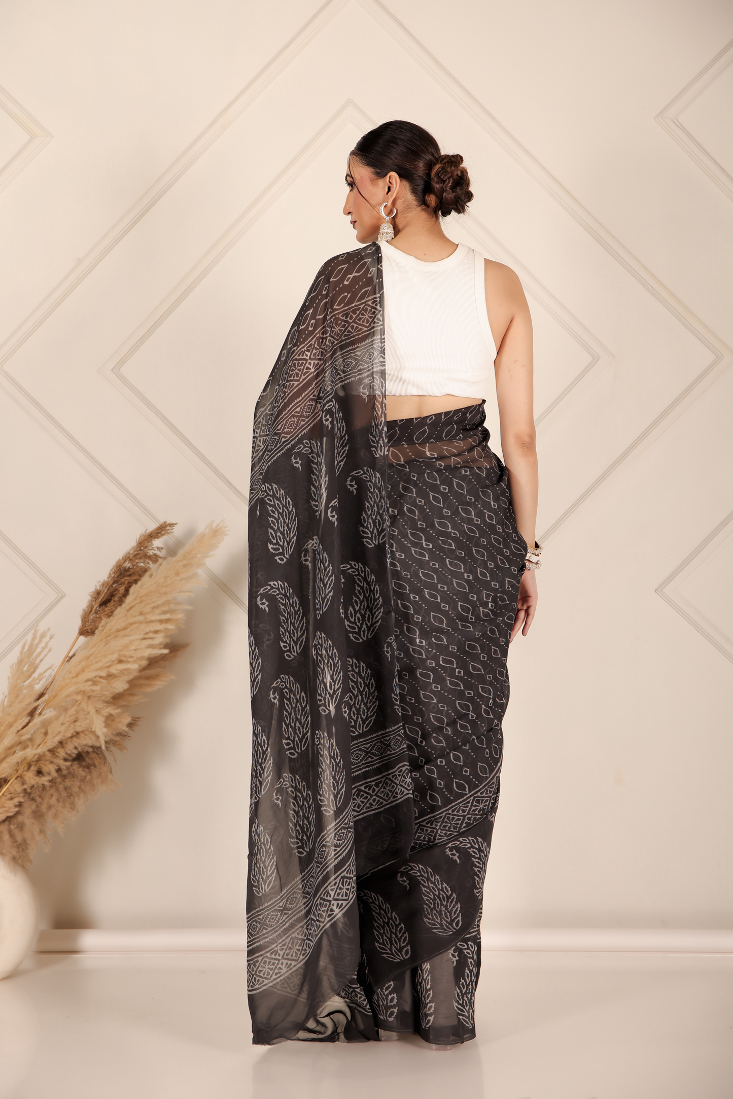 Premium Black Organza Saree