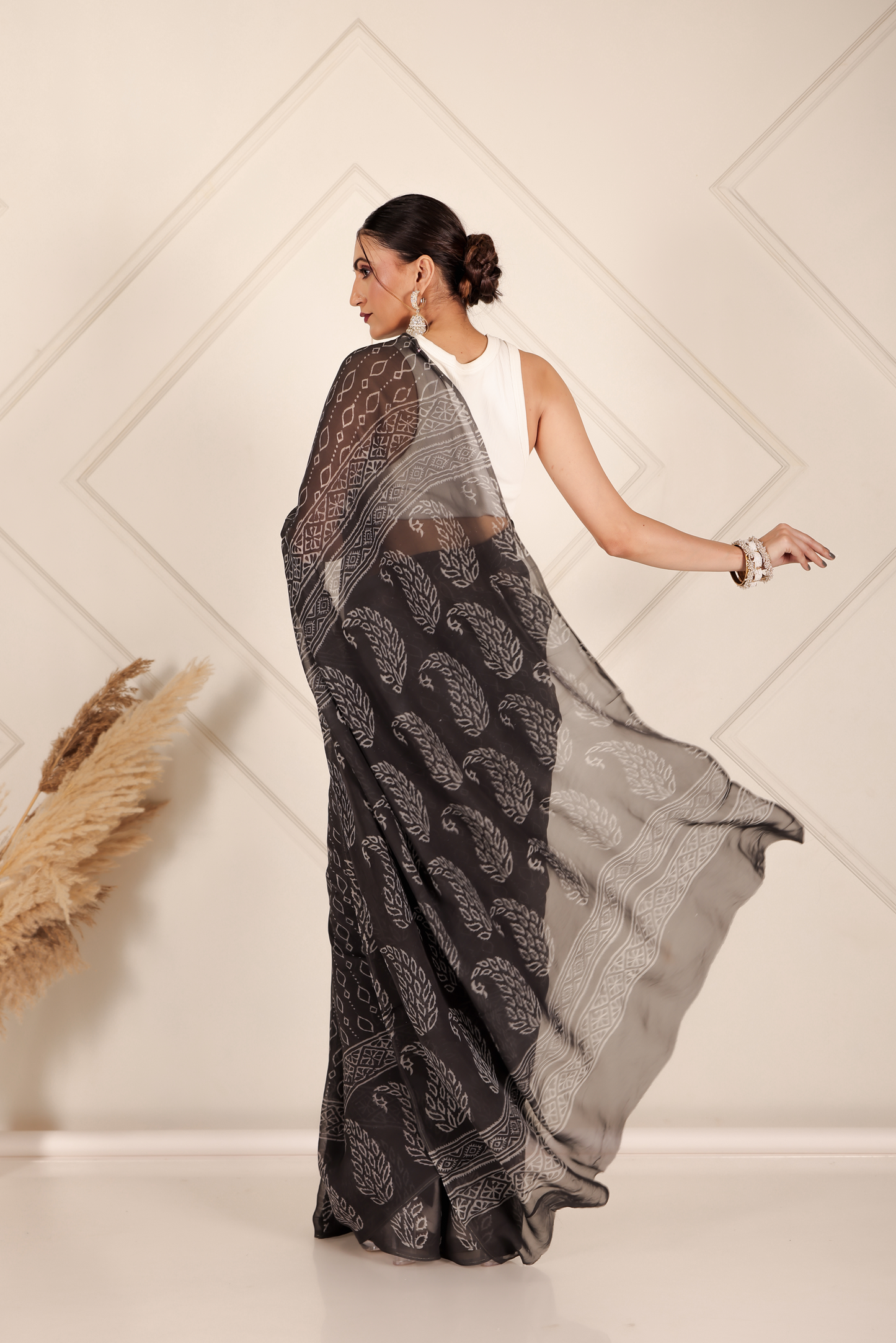 Premium Black Organza Saree