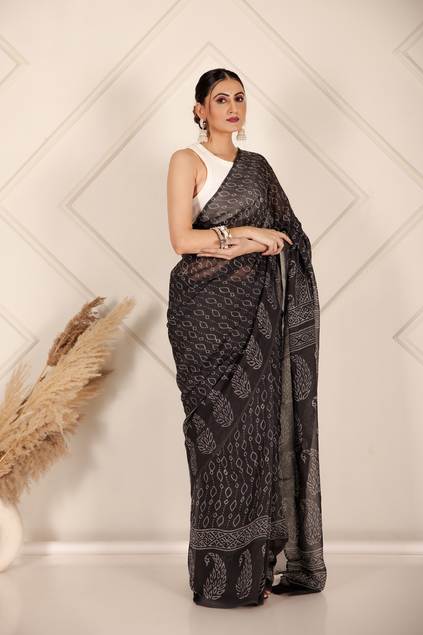 Premium Black Organza Saree