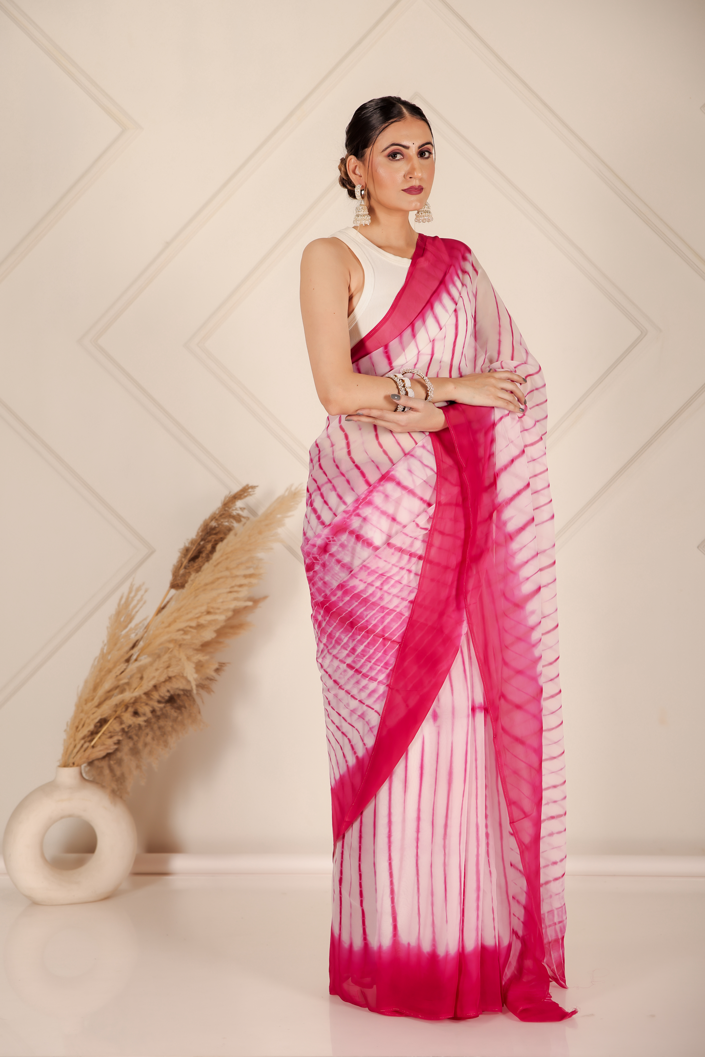 Premium White Organza Saree