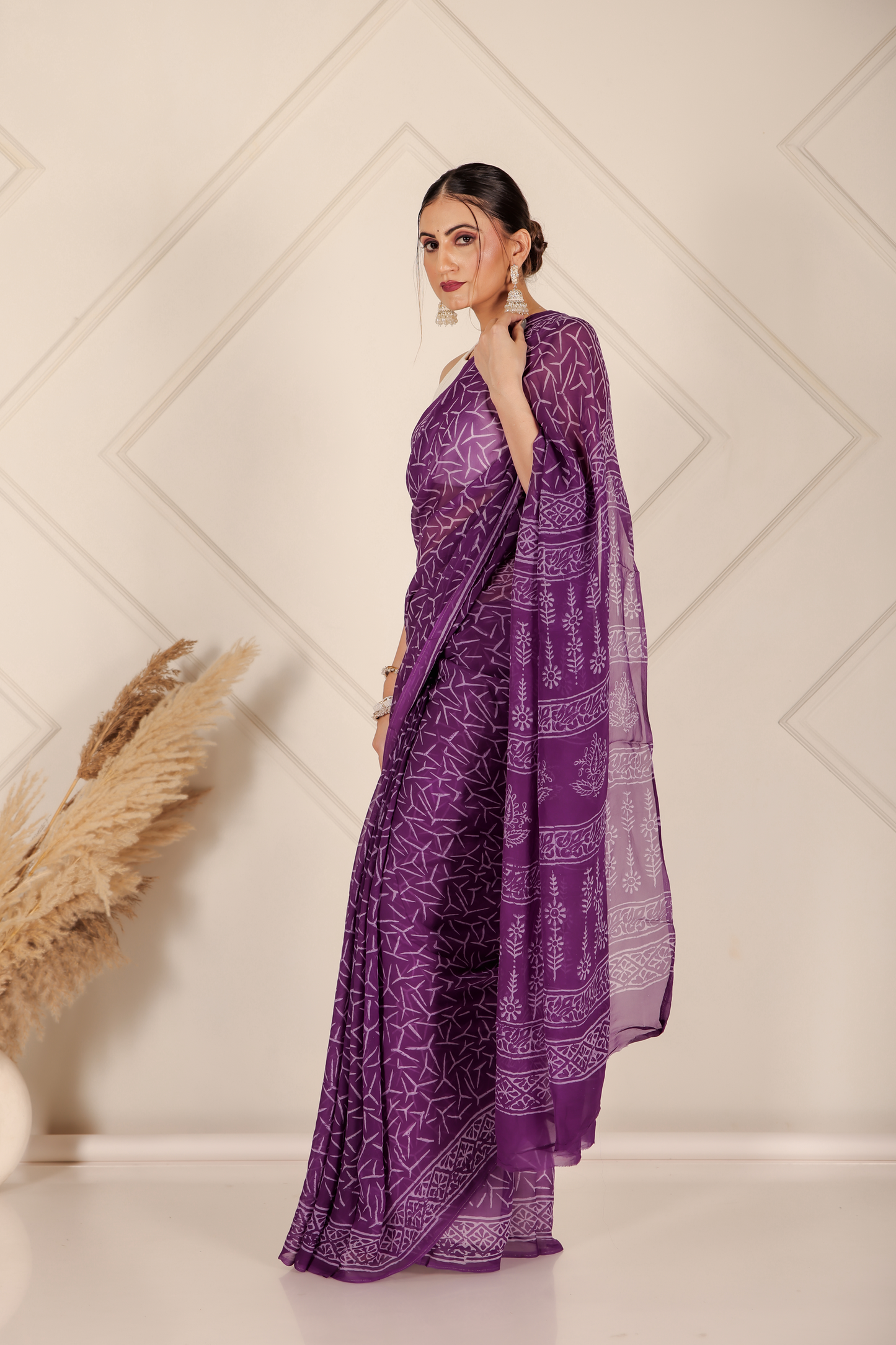 Premium Purple Organza Saree