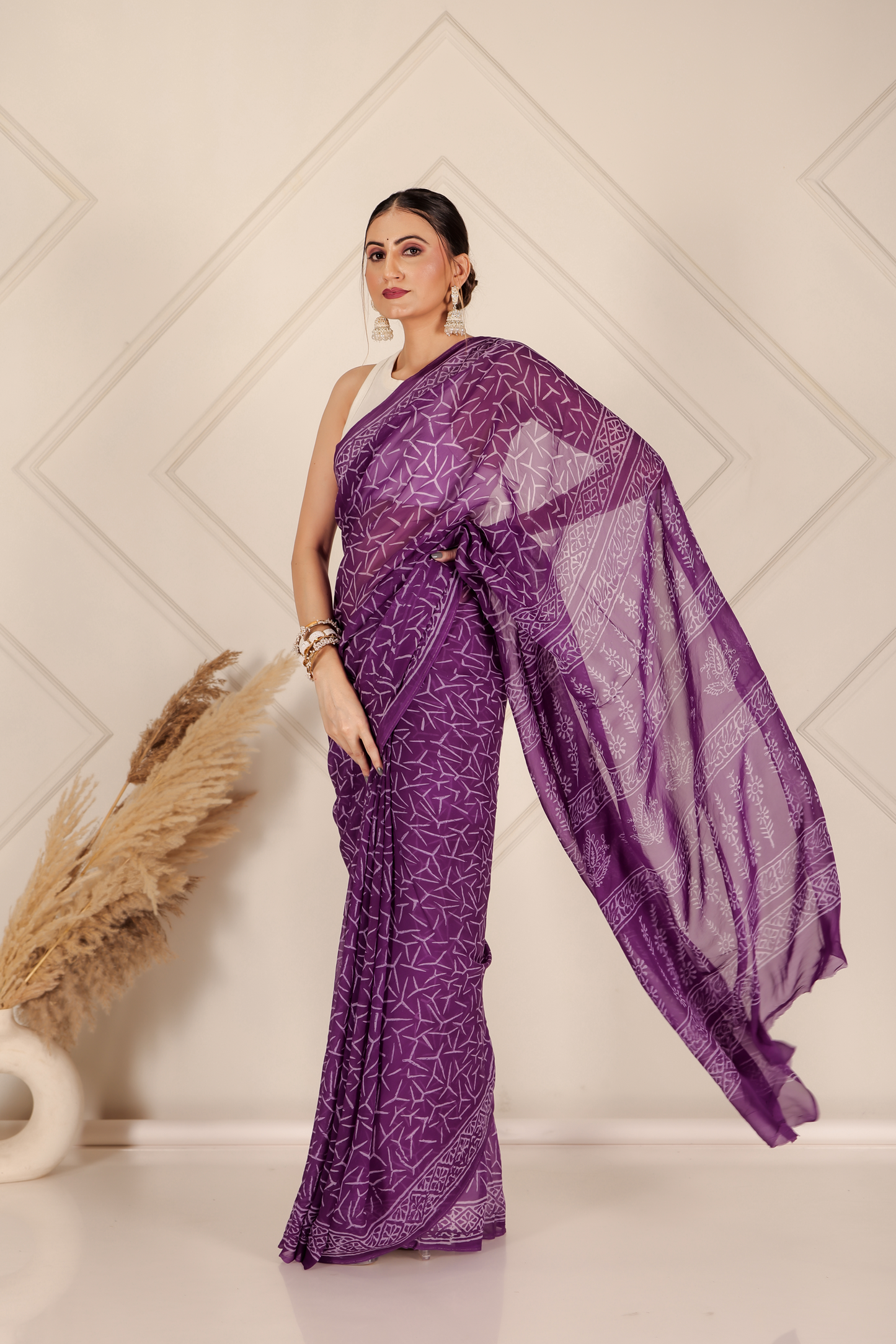 Premium Purple Organza Saree