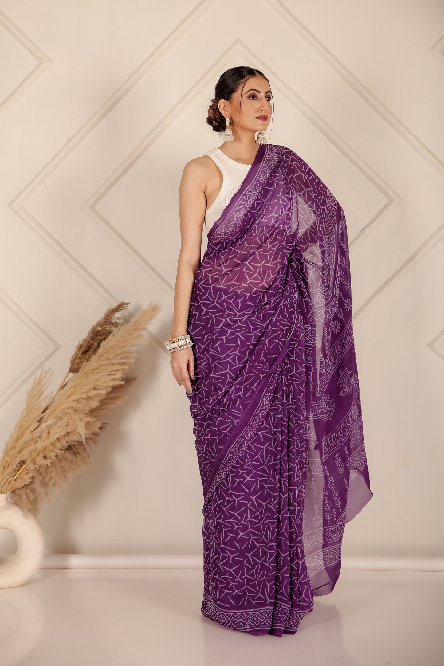 Premium Purple Organza Saree
