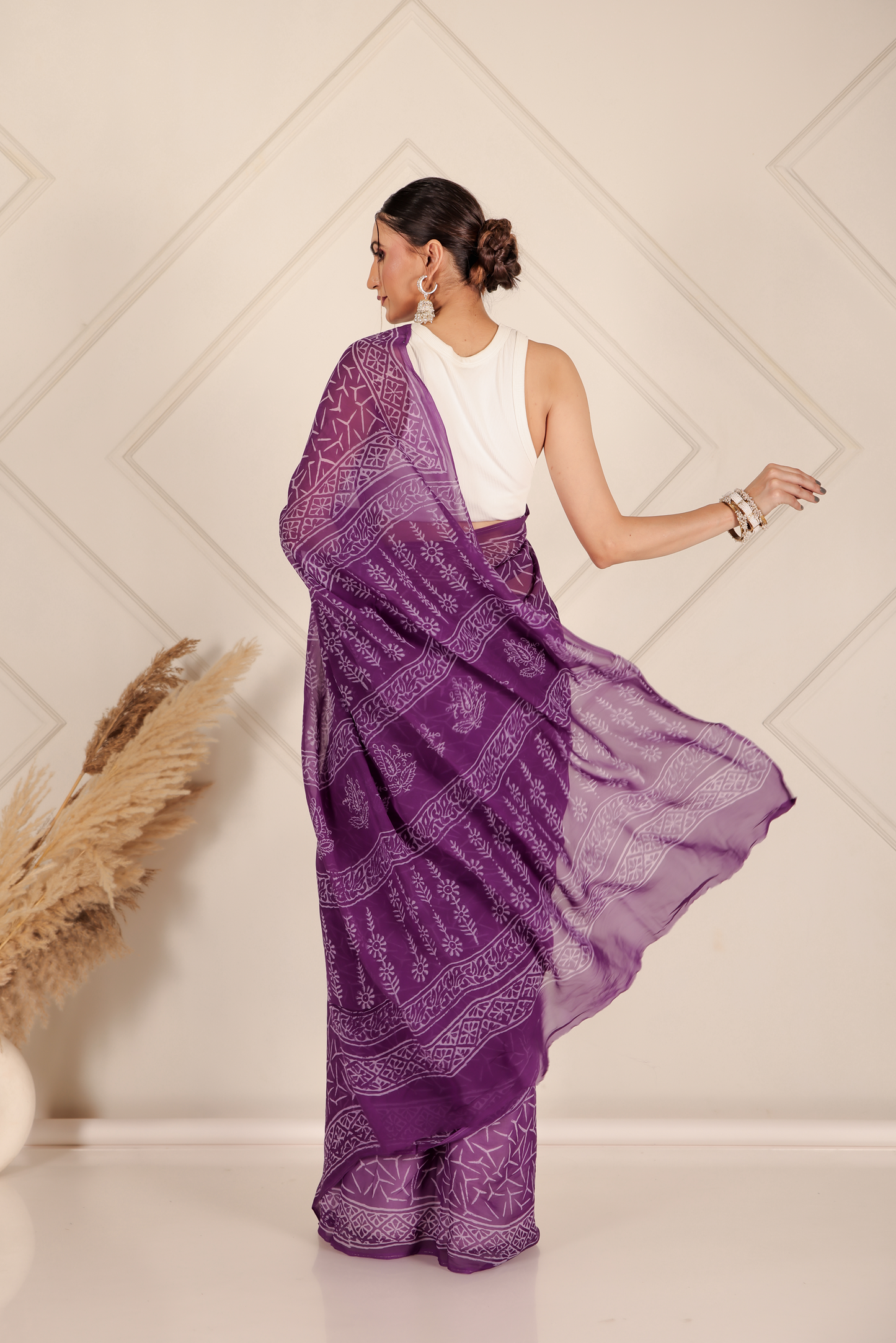 Premium Purple Organza Saree