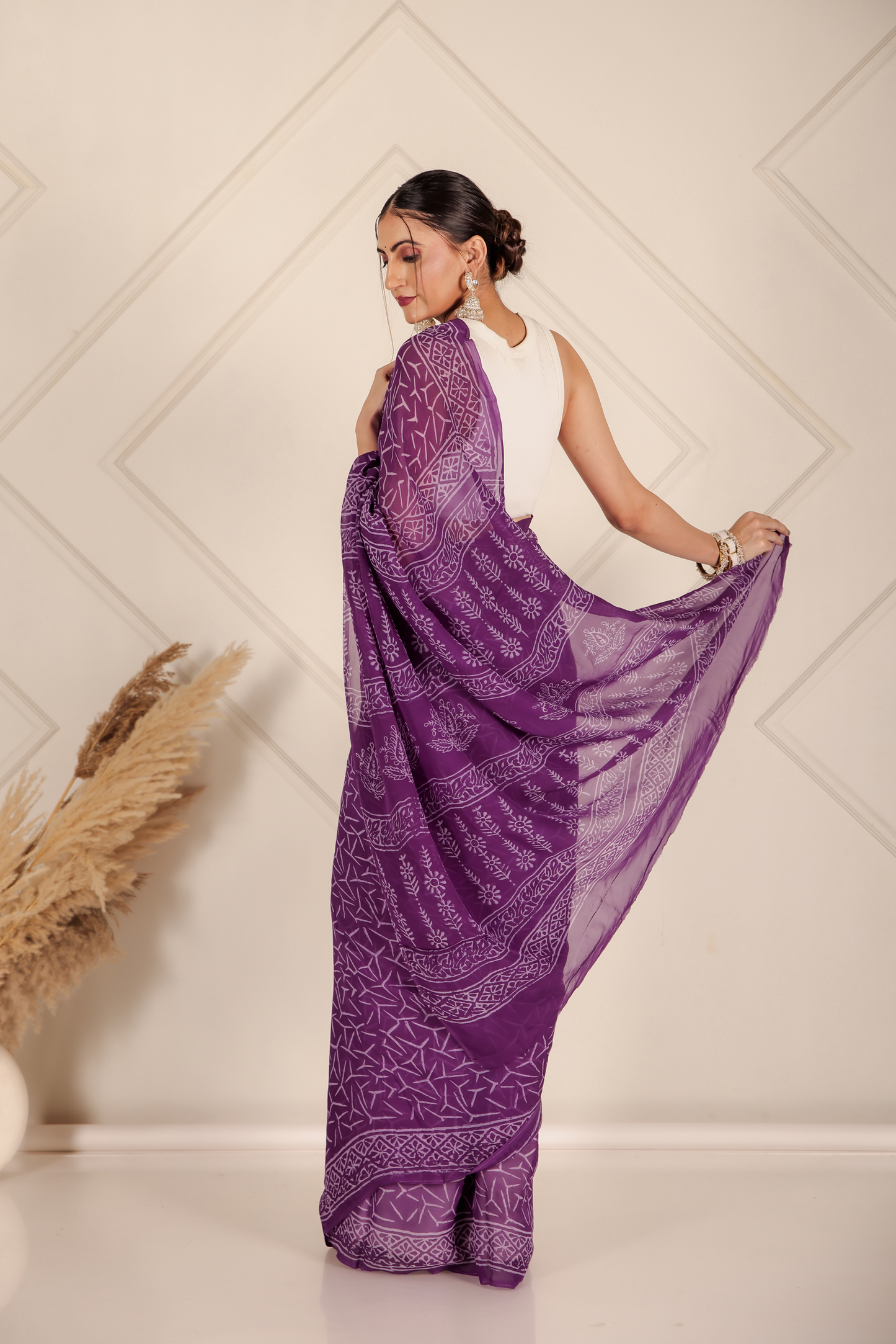 Premium Purple Organza Saree