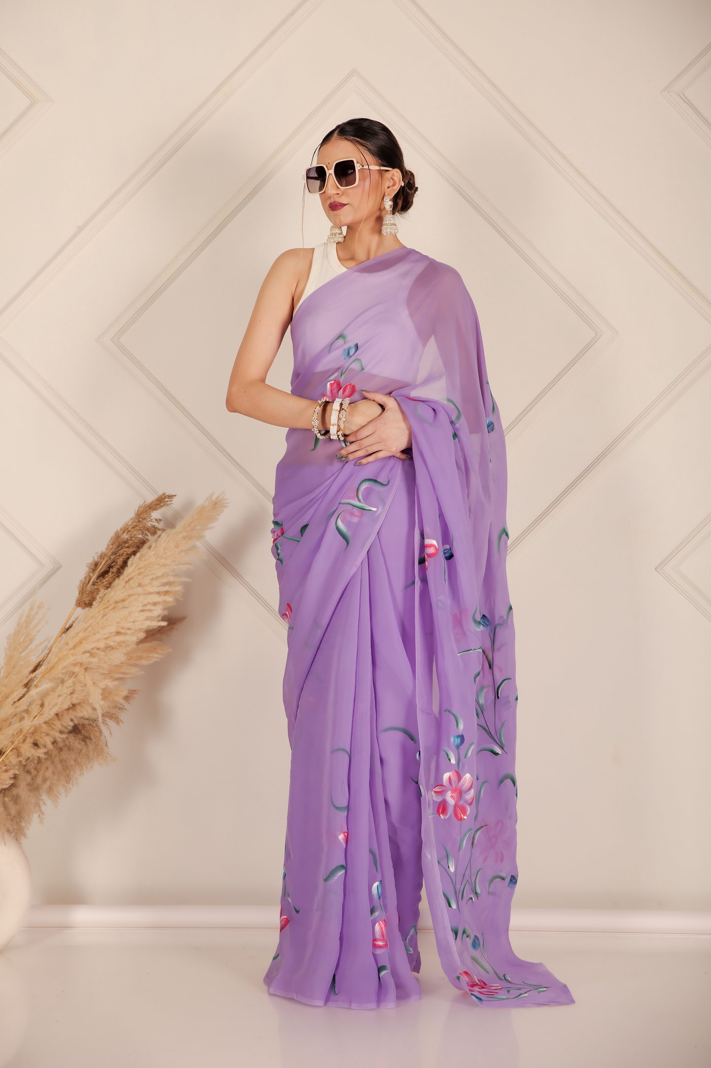 Premium Purple Organza Saree