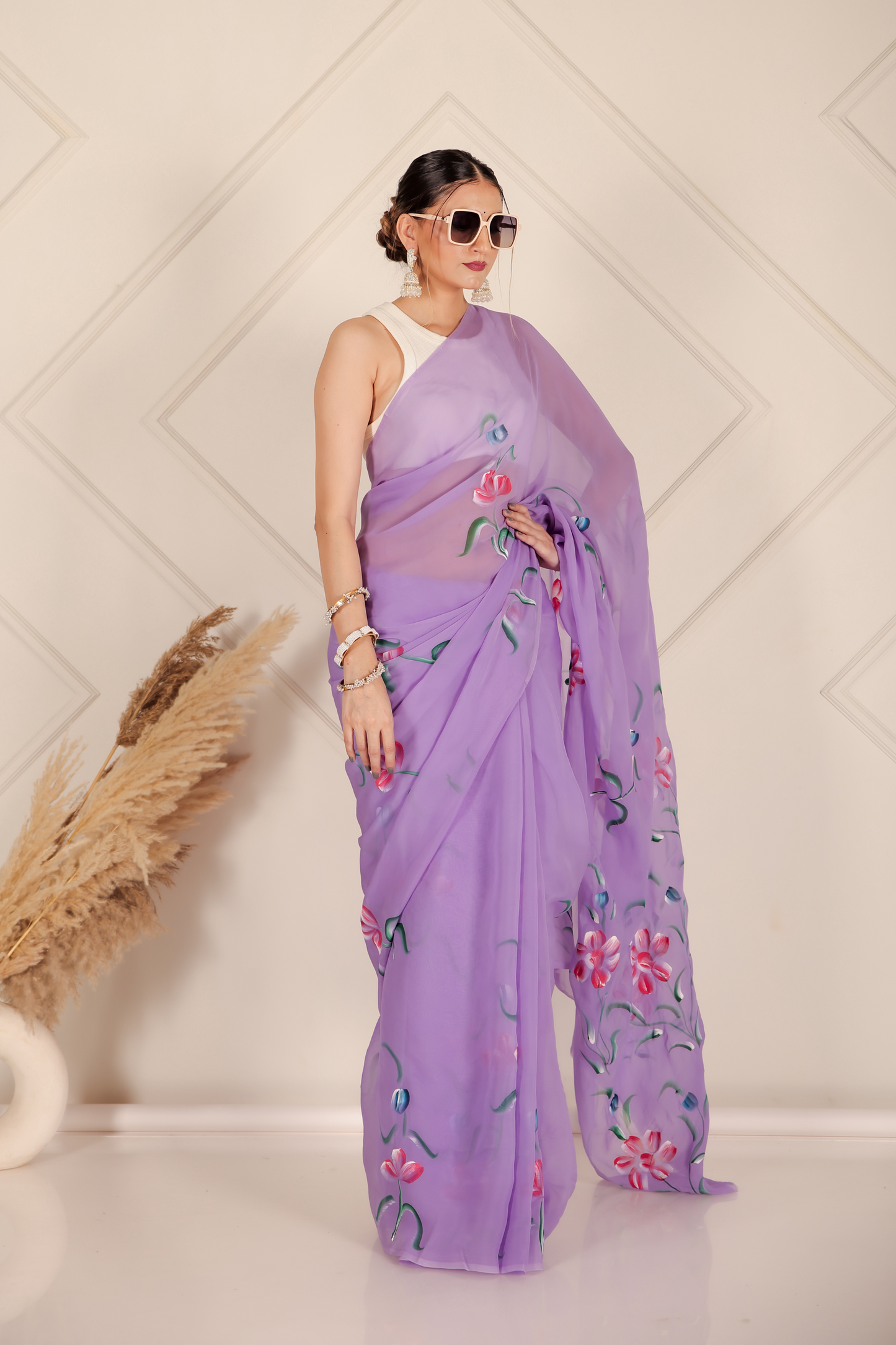 Premium Purple Organza Saree