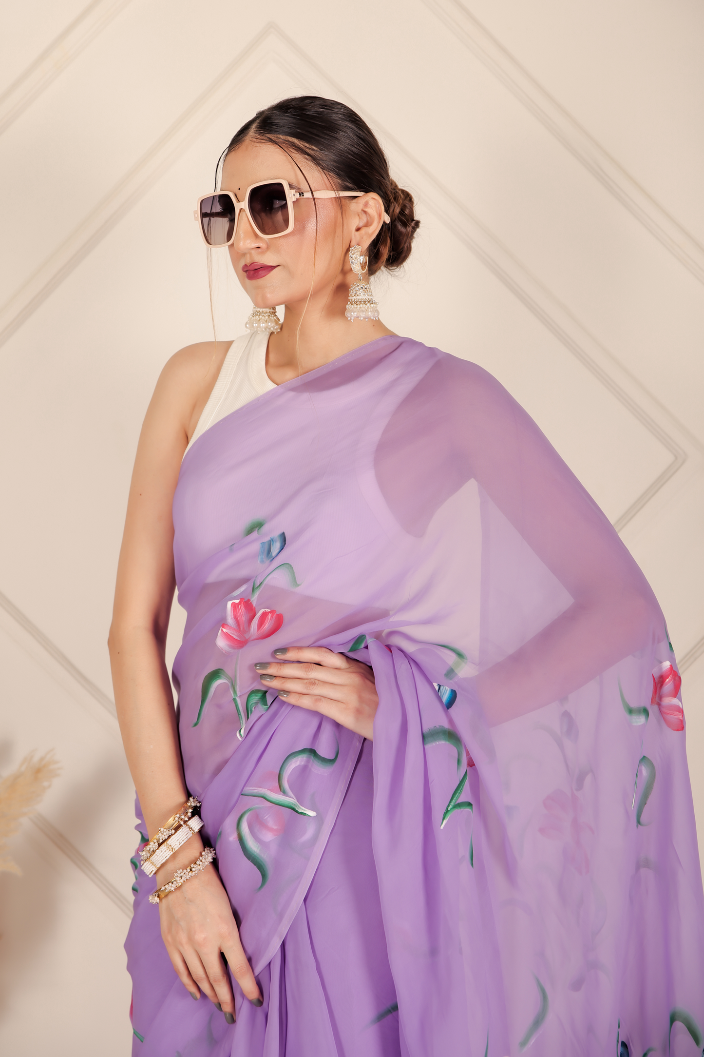 Premium Purple Organza Saree