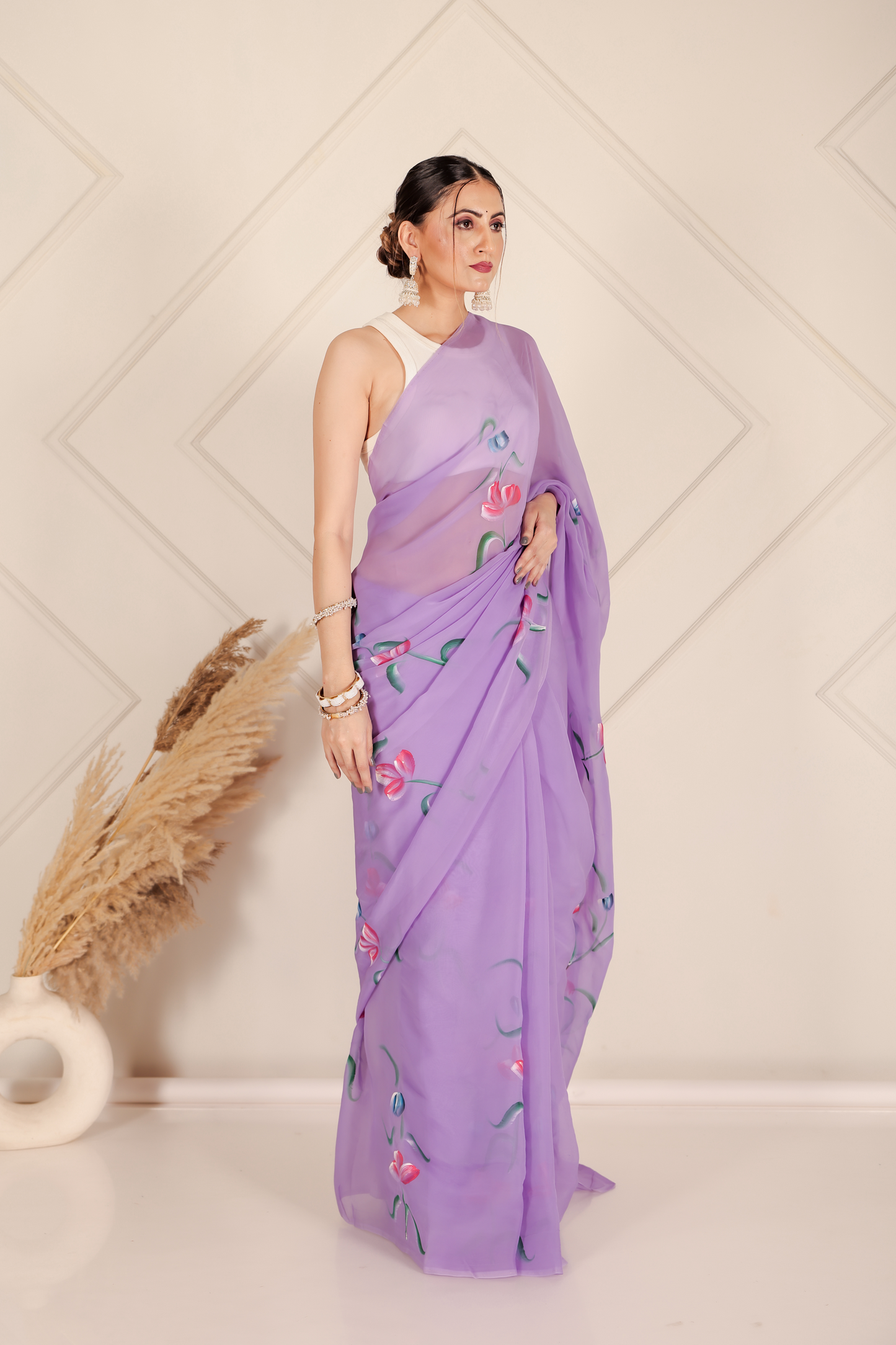 Premium Purple Organza Saree