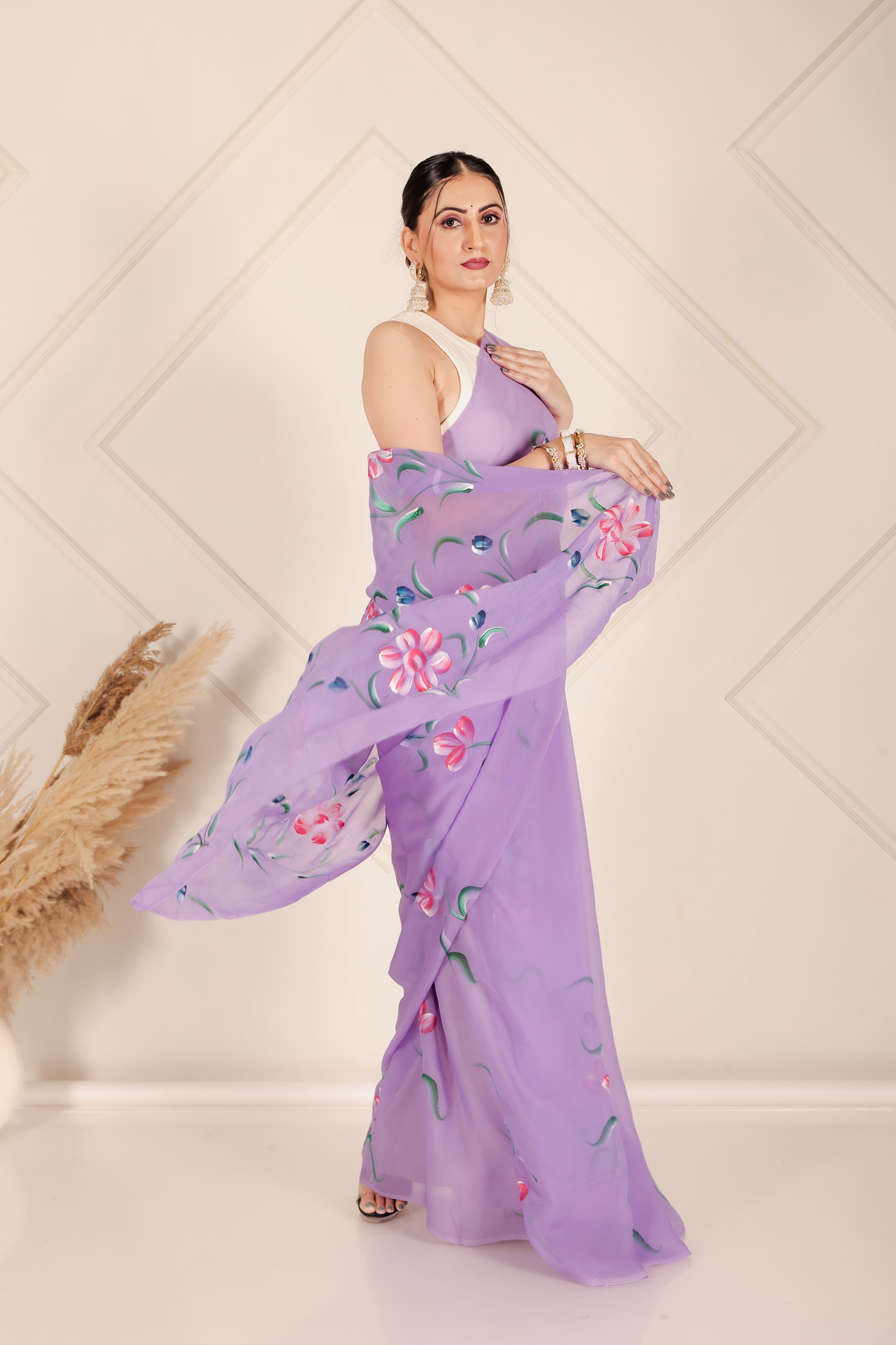 Premium Purple Organza Saree