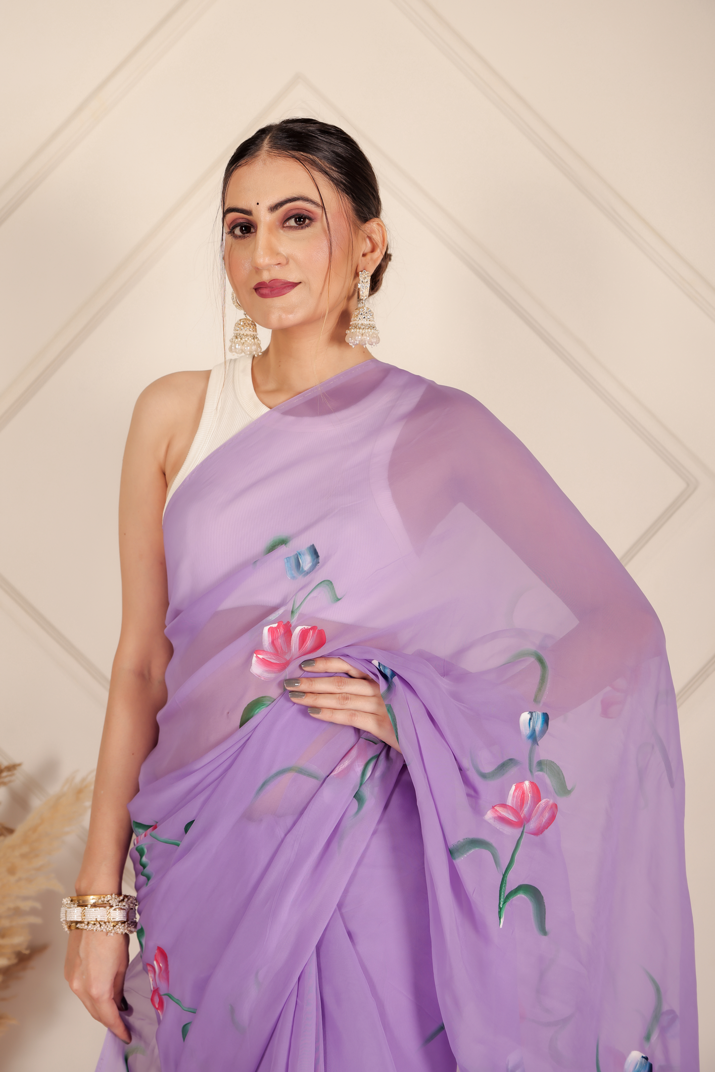 Premium Purple Organza Saree