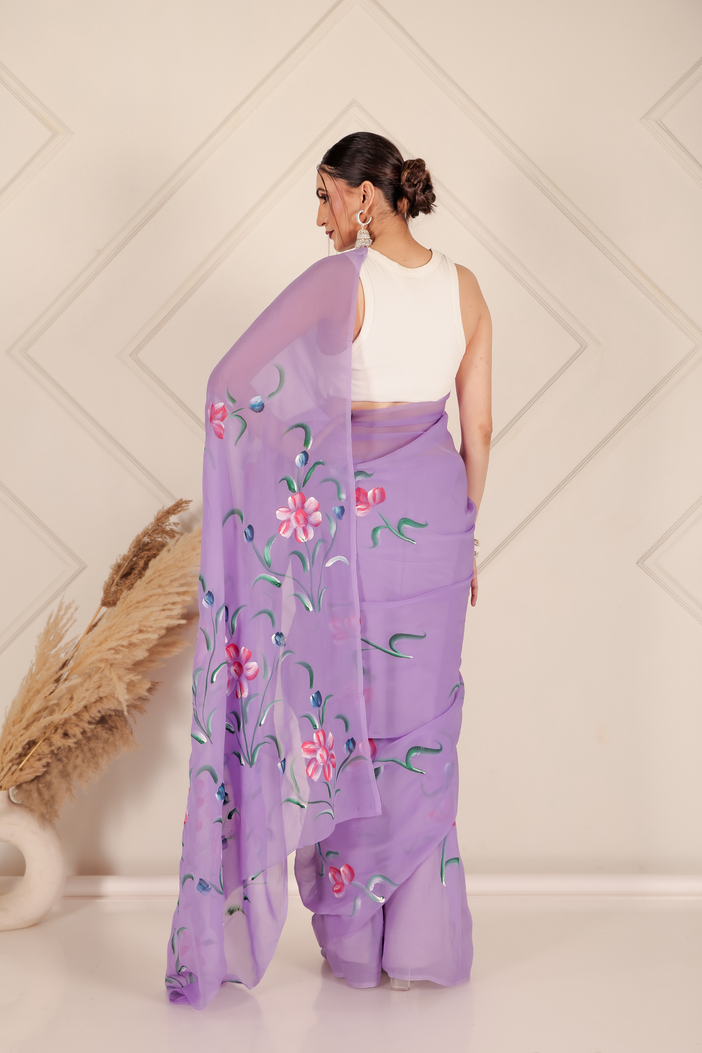 Premium Purple Organza Saree