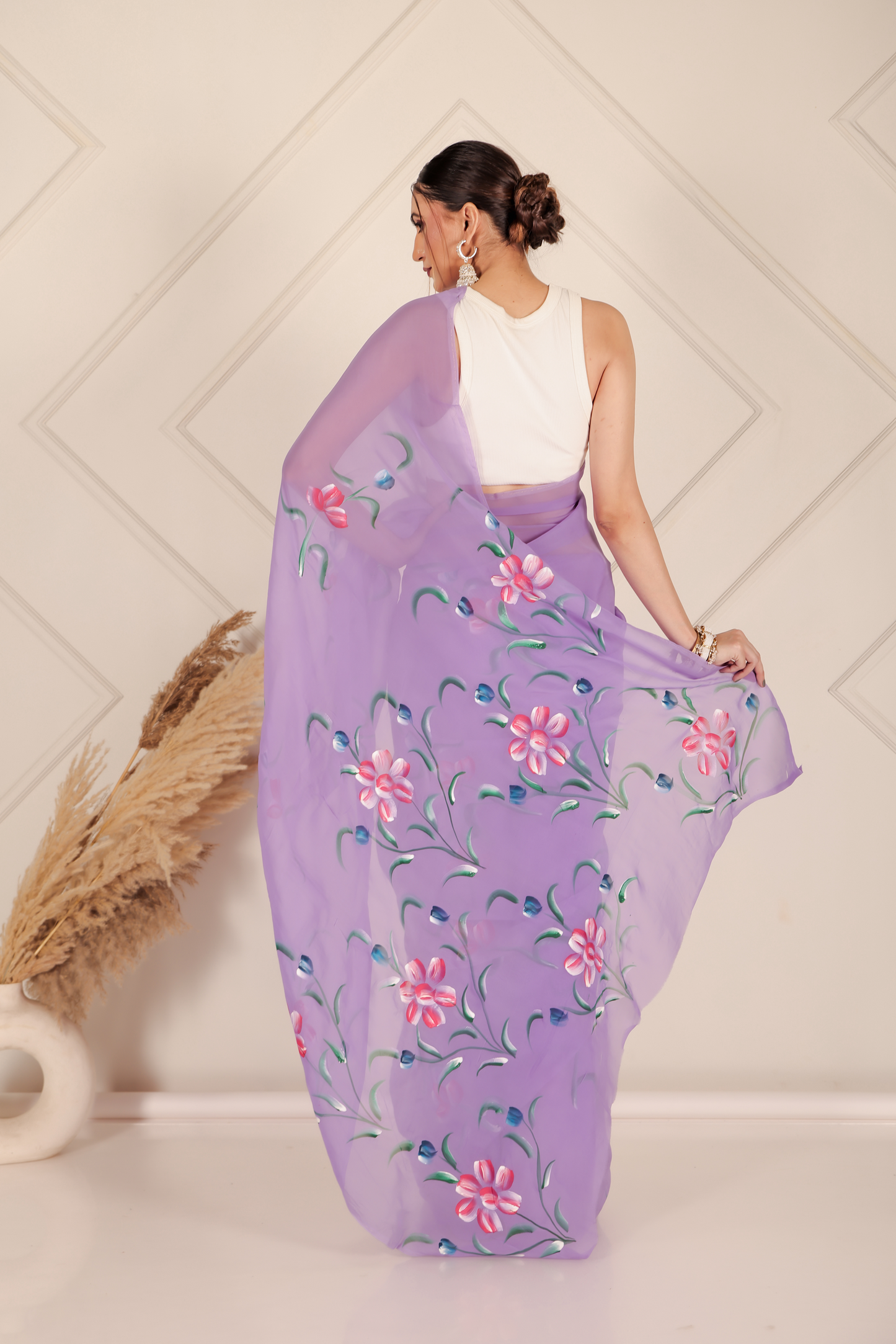 Premium Purple Organza Saree