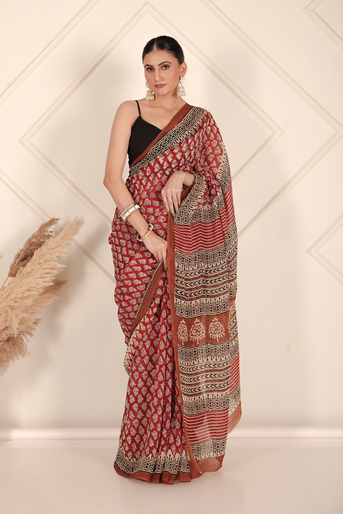Premium Red Organza Saree