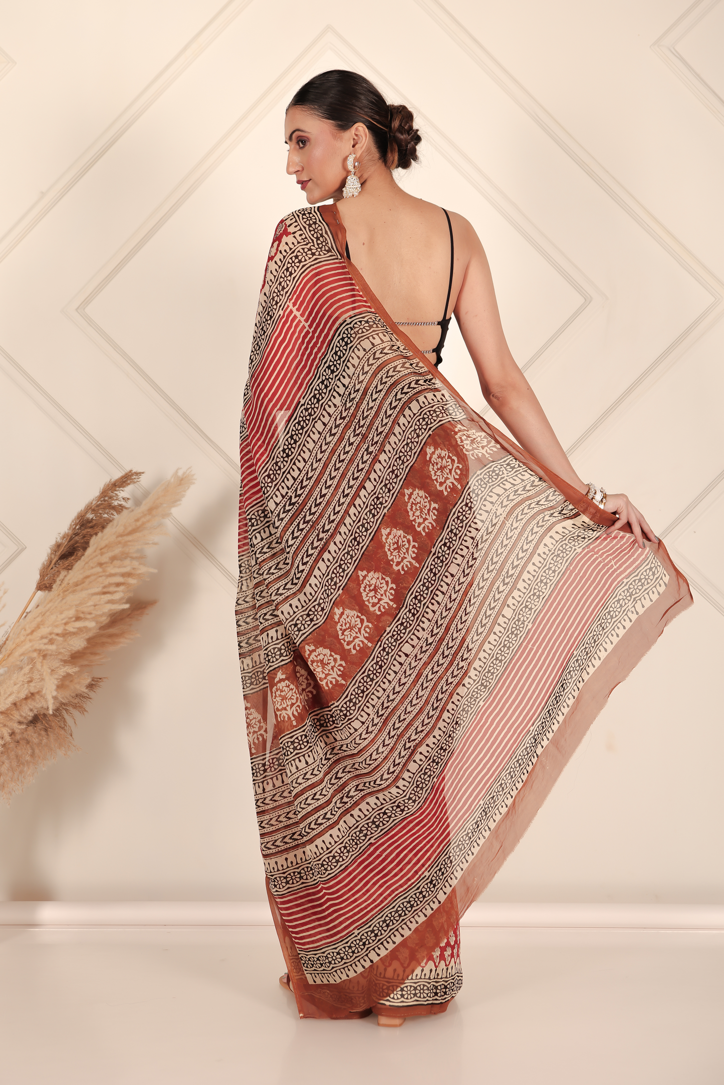 Premium Red Organza Saree