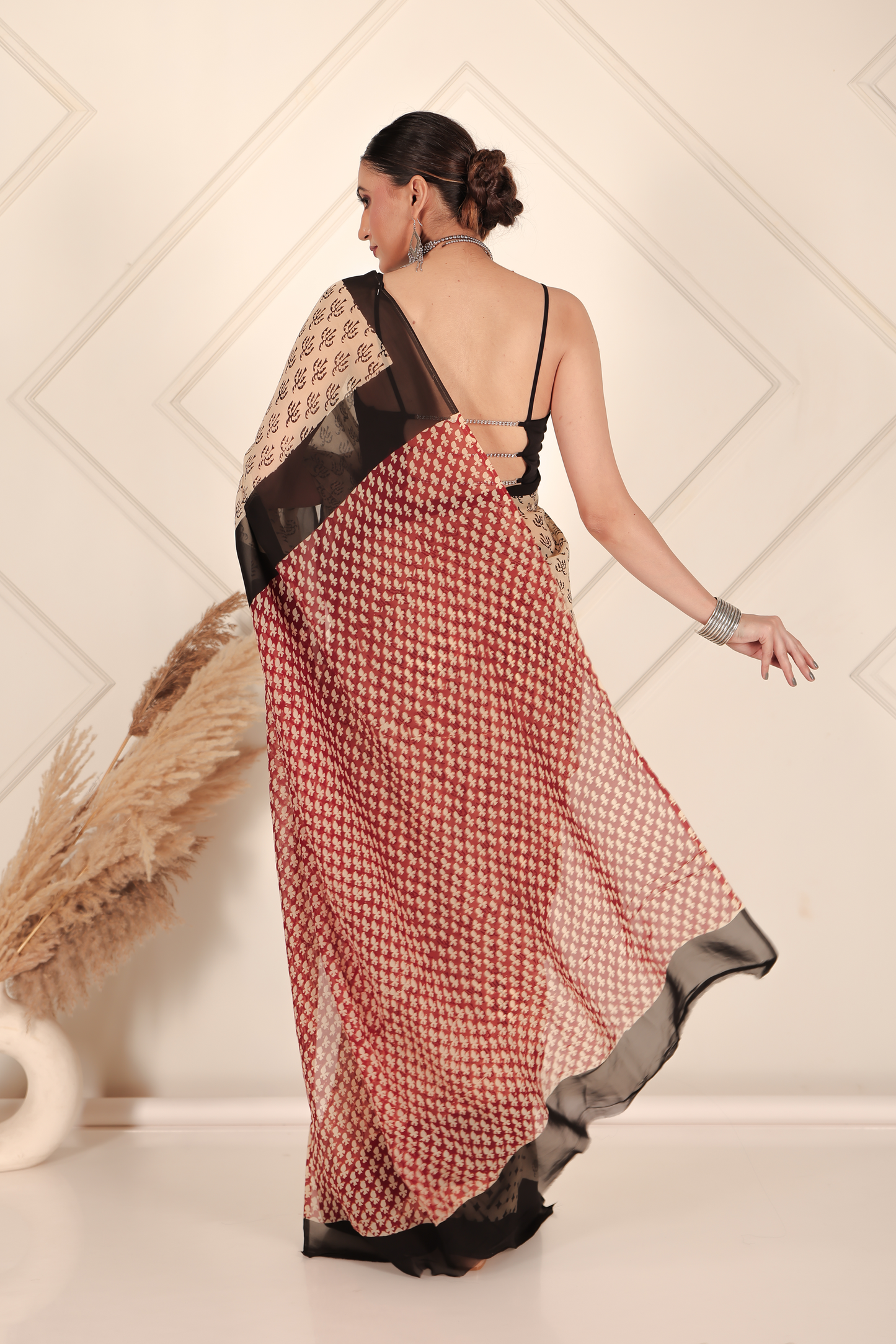 Premium Cream Organza Saree