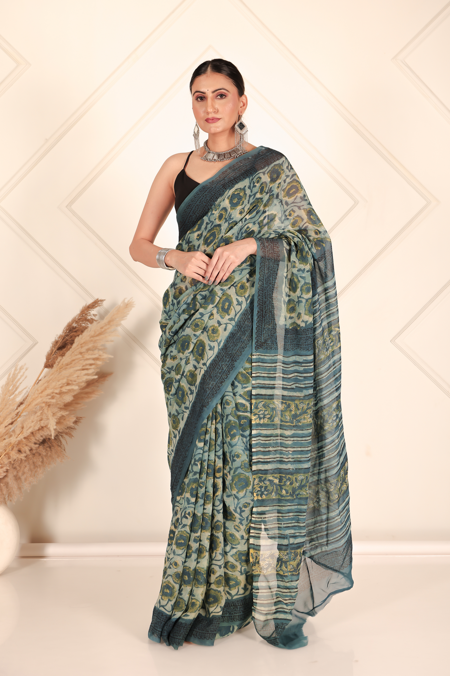 Premium Green Organza Saree