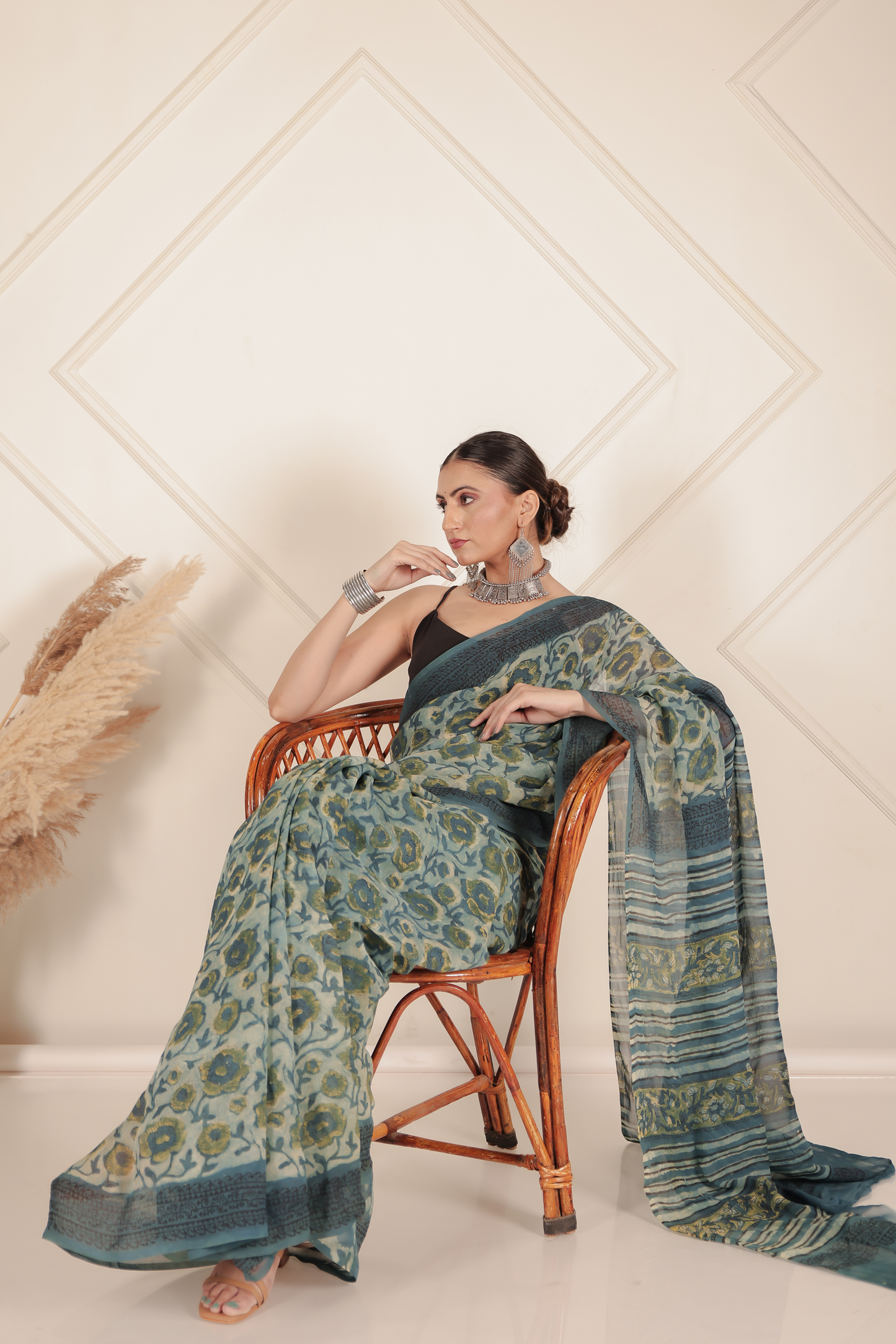 Premium Green Organza Saree